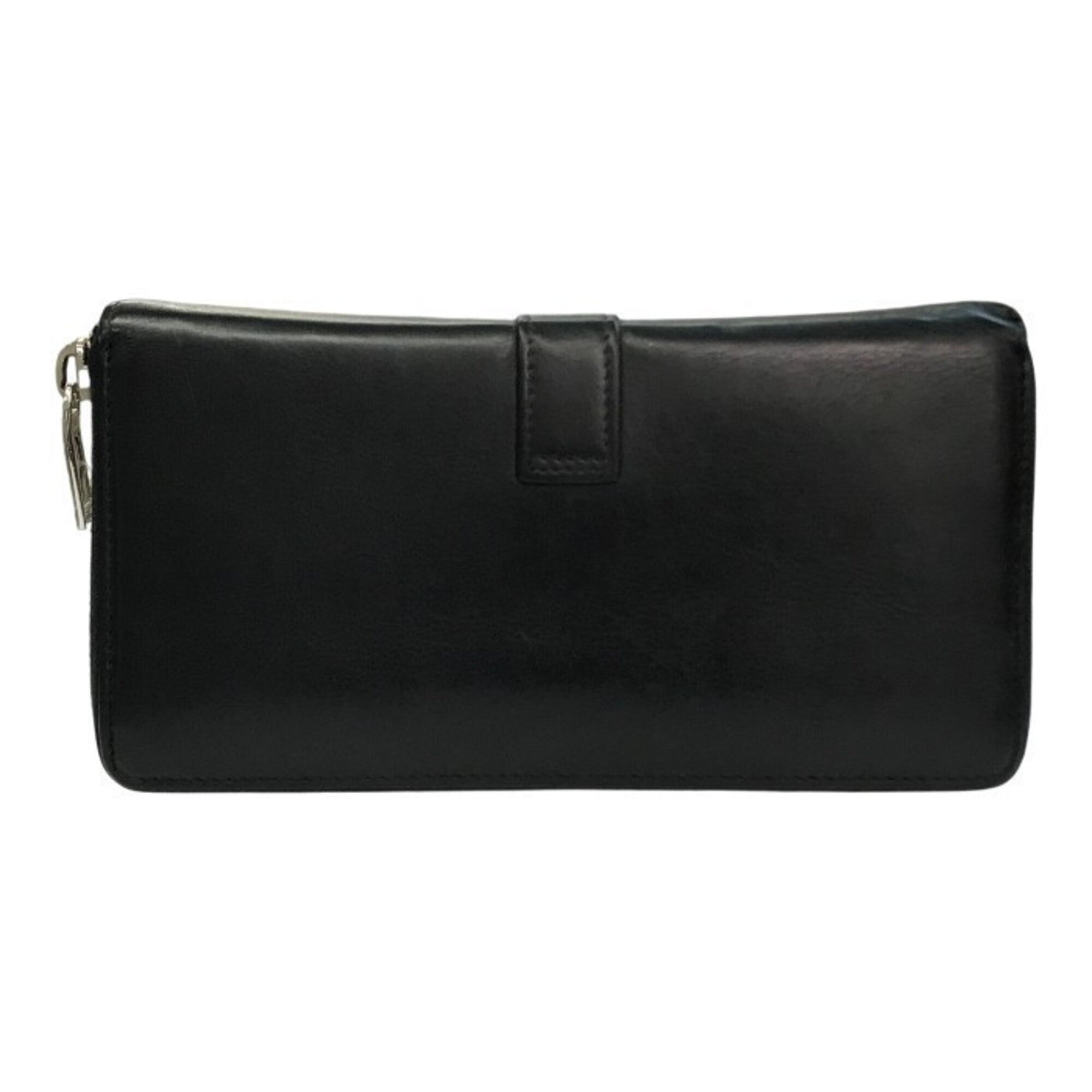 Saint Laurent Black Leather Long Wallet (Bi-Fold) (Pre-Owned)