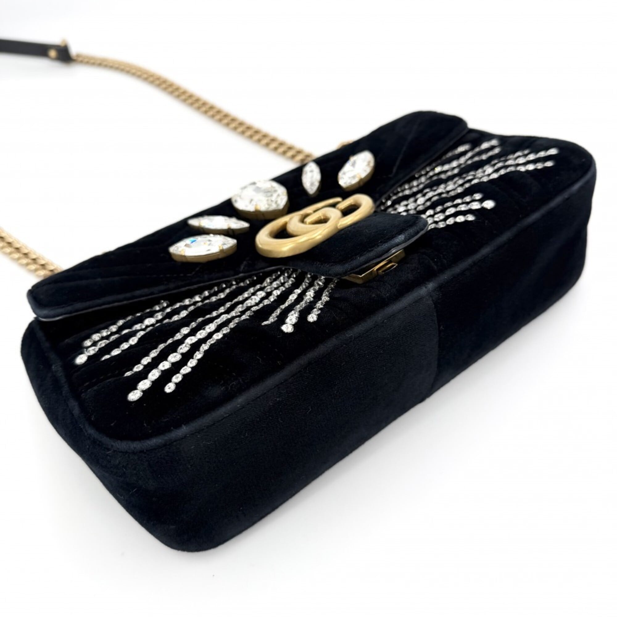 Gucci Black Velvet Shoulder Bag (Pre-Owned)