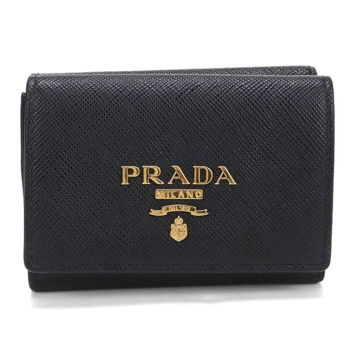 Prada Black Leather Wallet (Tri-Fold) (Pre-Owned)