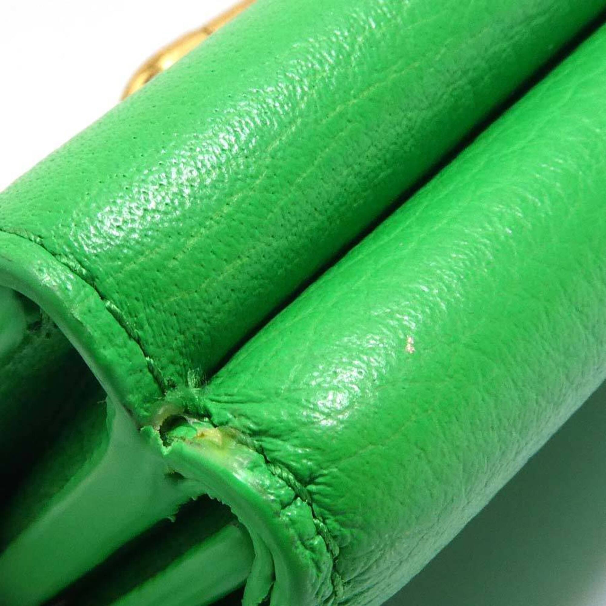 Bottega Veneta Green Leather Wallet (Tri-Fold) (Pre-Owned)