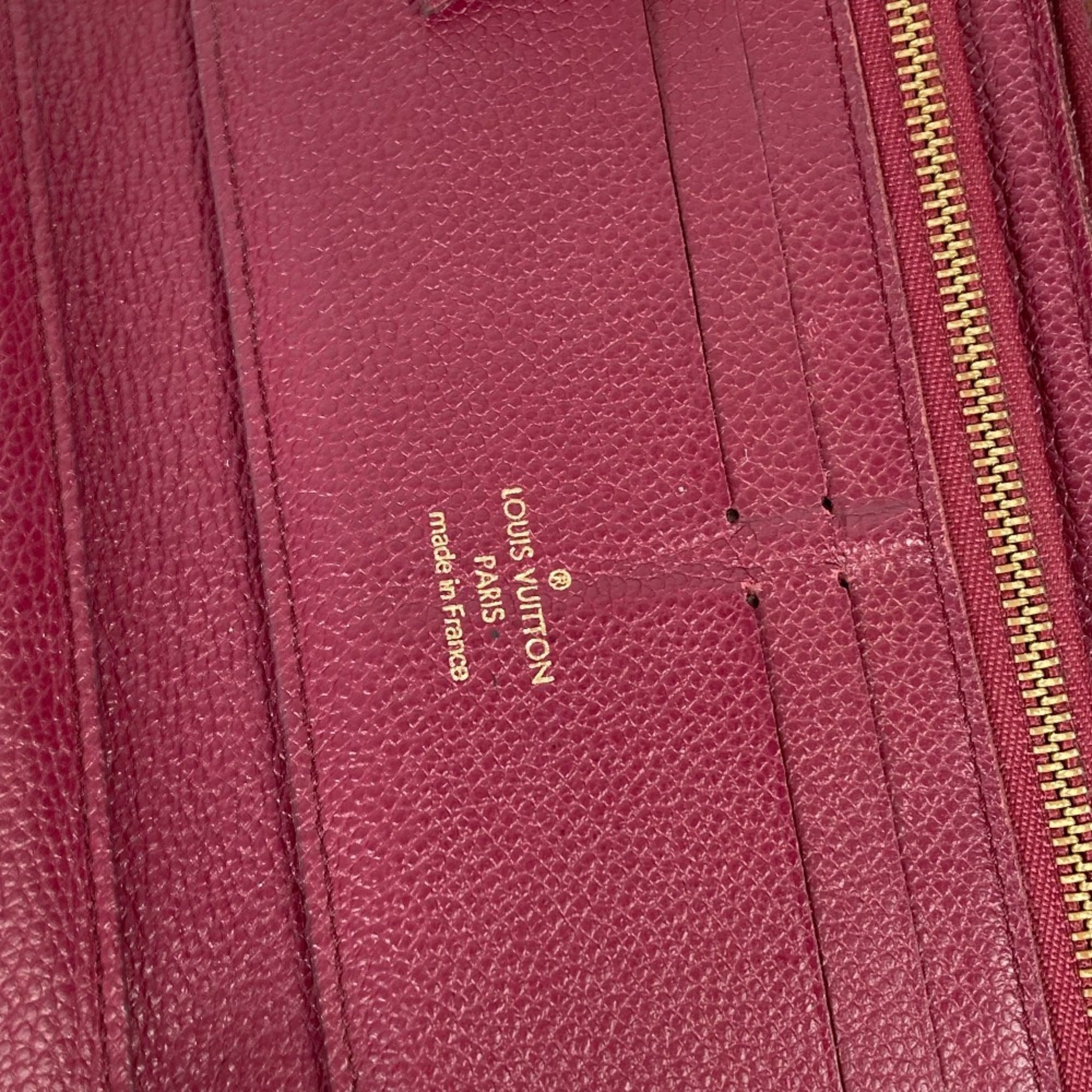 Louis Vuitton Aurore Red Color Monogram Empreinte Leather Long Bill Wallet (Bi-Fold) (Pre-Owned)