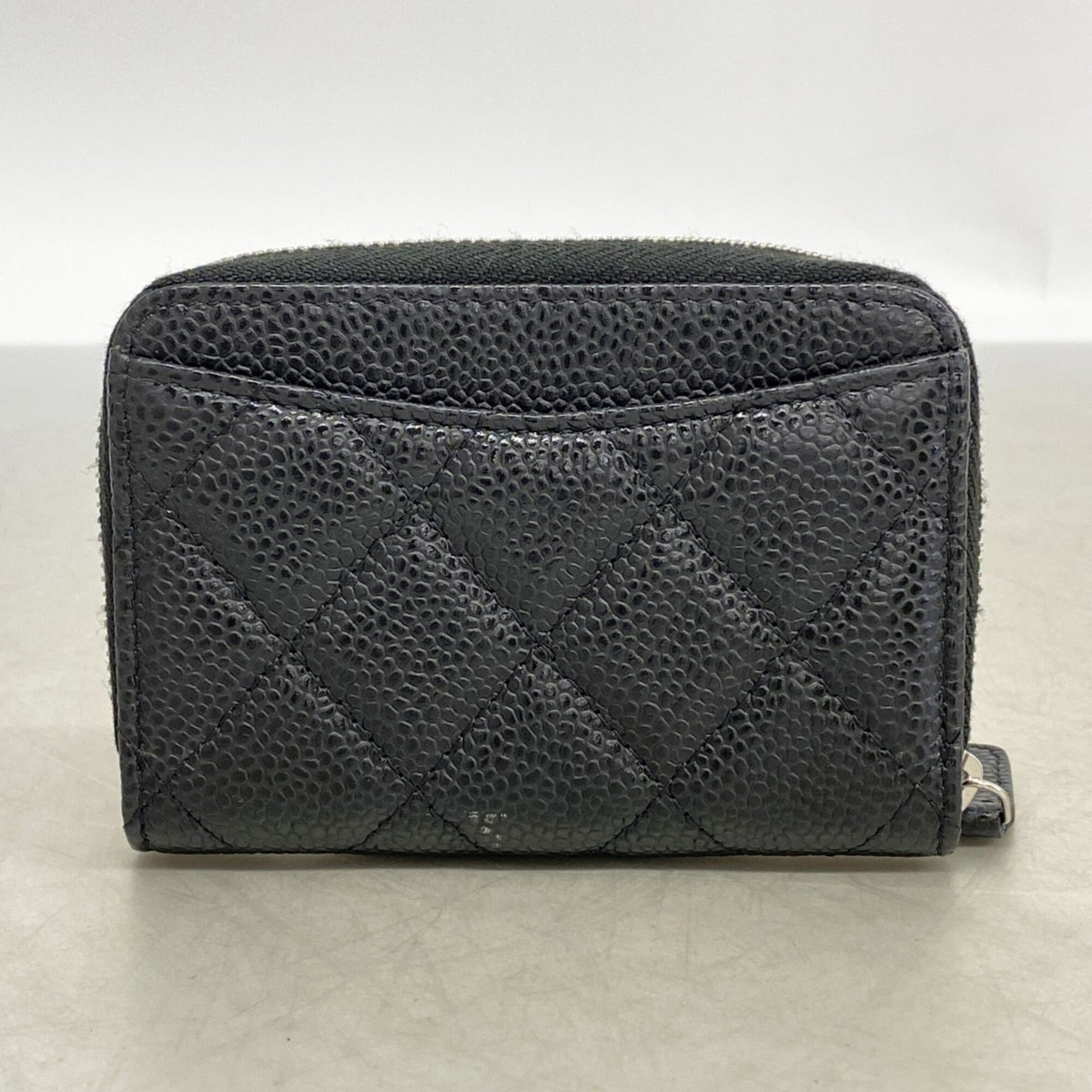 Chanel Black Grained Calfskin Coin Purse/Coin Case (Pre-Owned)