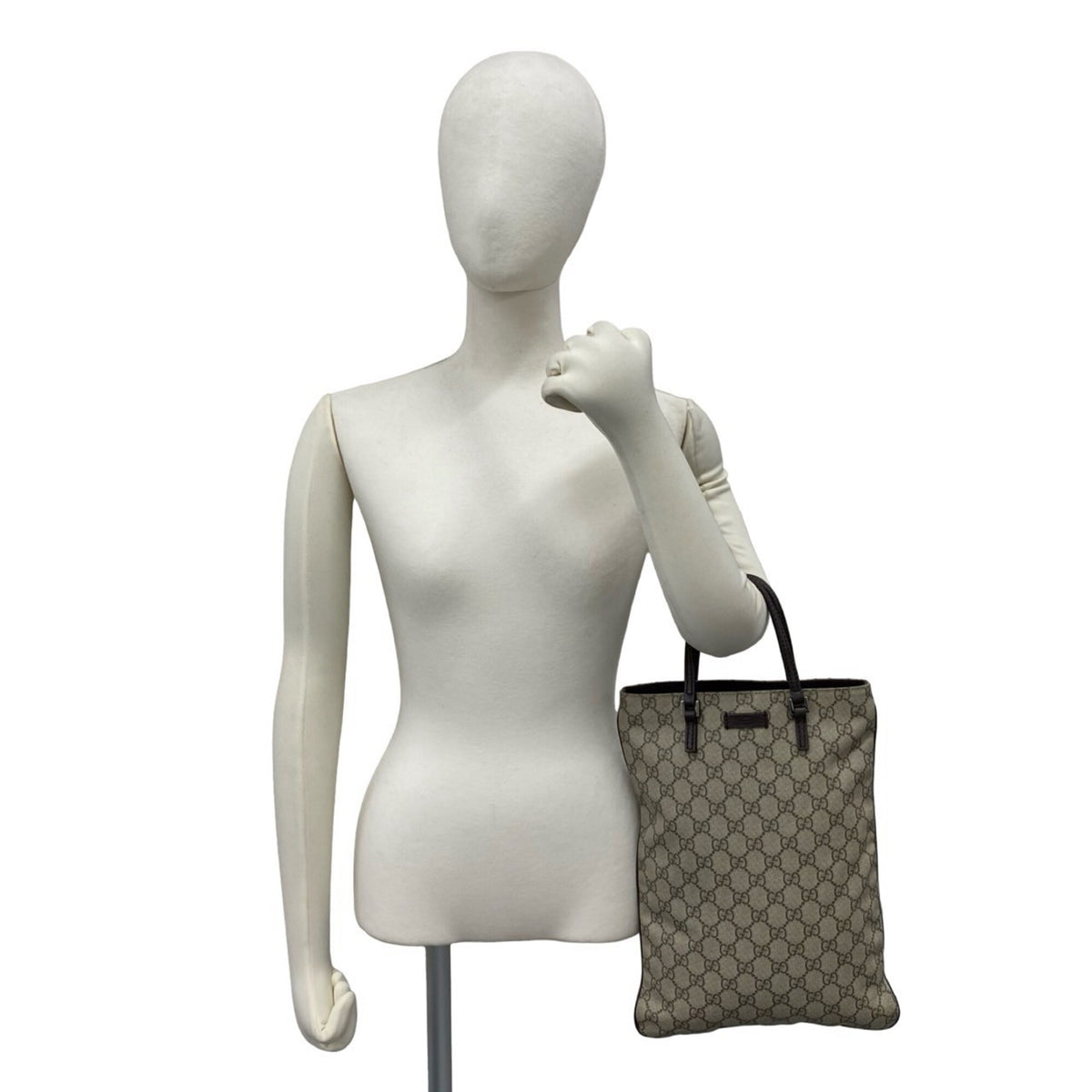 Gucci Brown Leather Elastane Handbag Tote Bag (Pre-Owned)