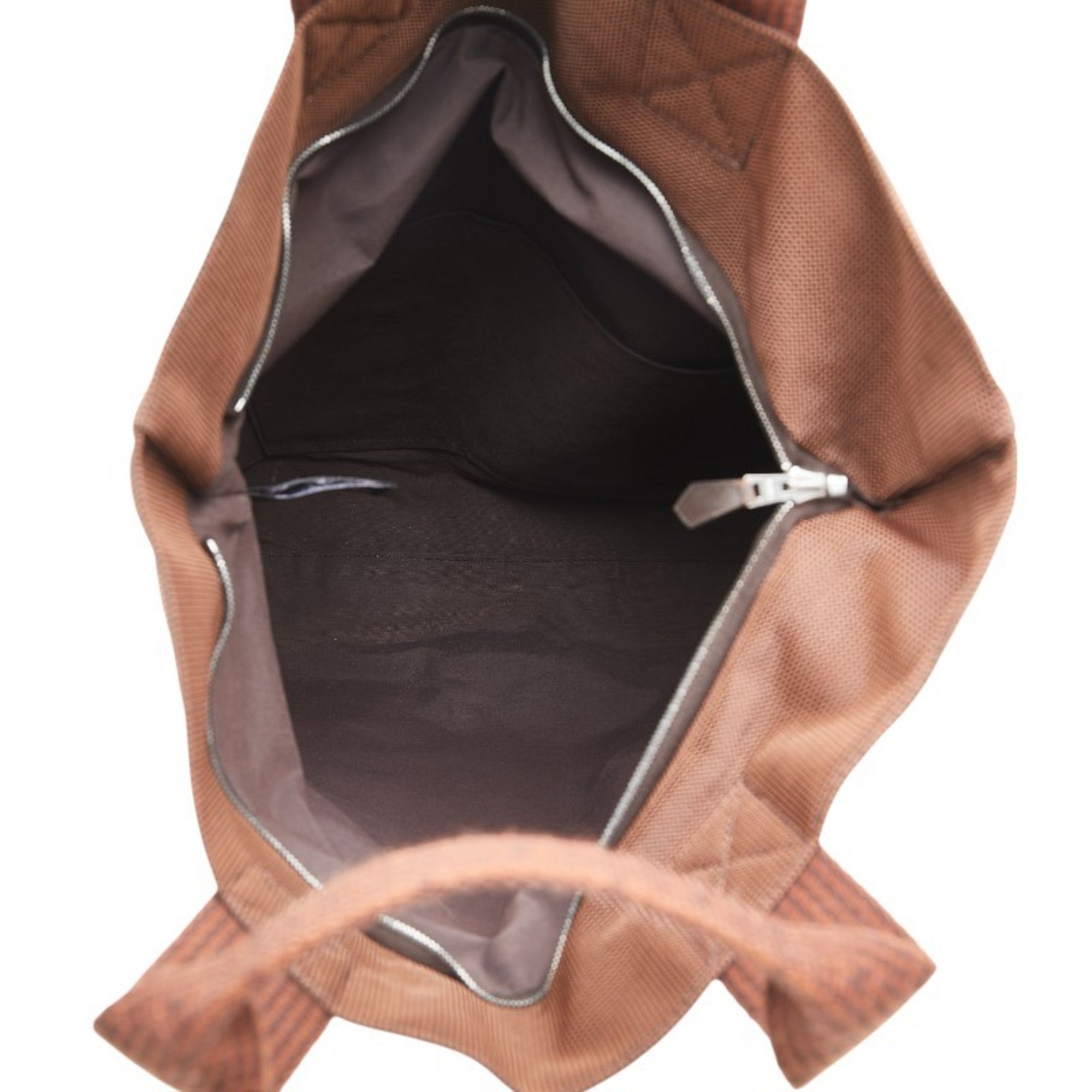 Hermes Her Line Brown Canvas Handbag Tote Bag (Pre-Owned)