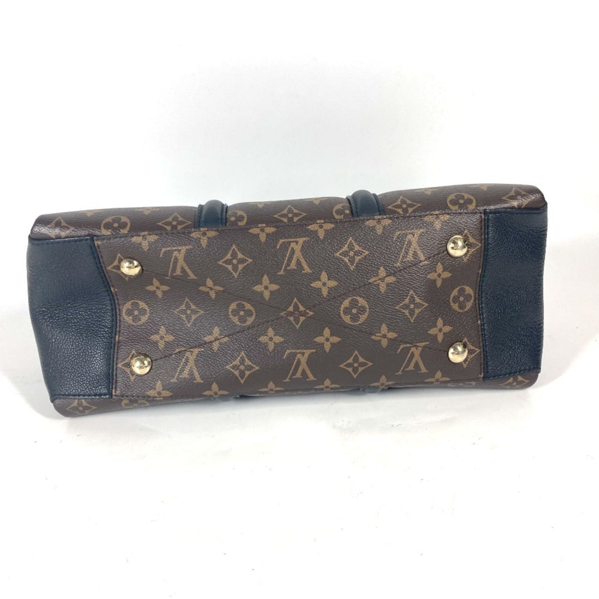 Louis Vuitton Black Brown Monogram Canvas Handbag Tote Bag (Pre-Owned)