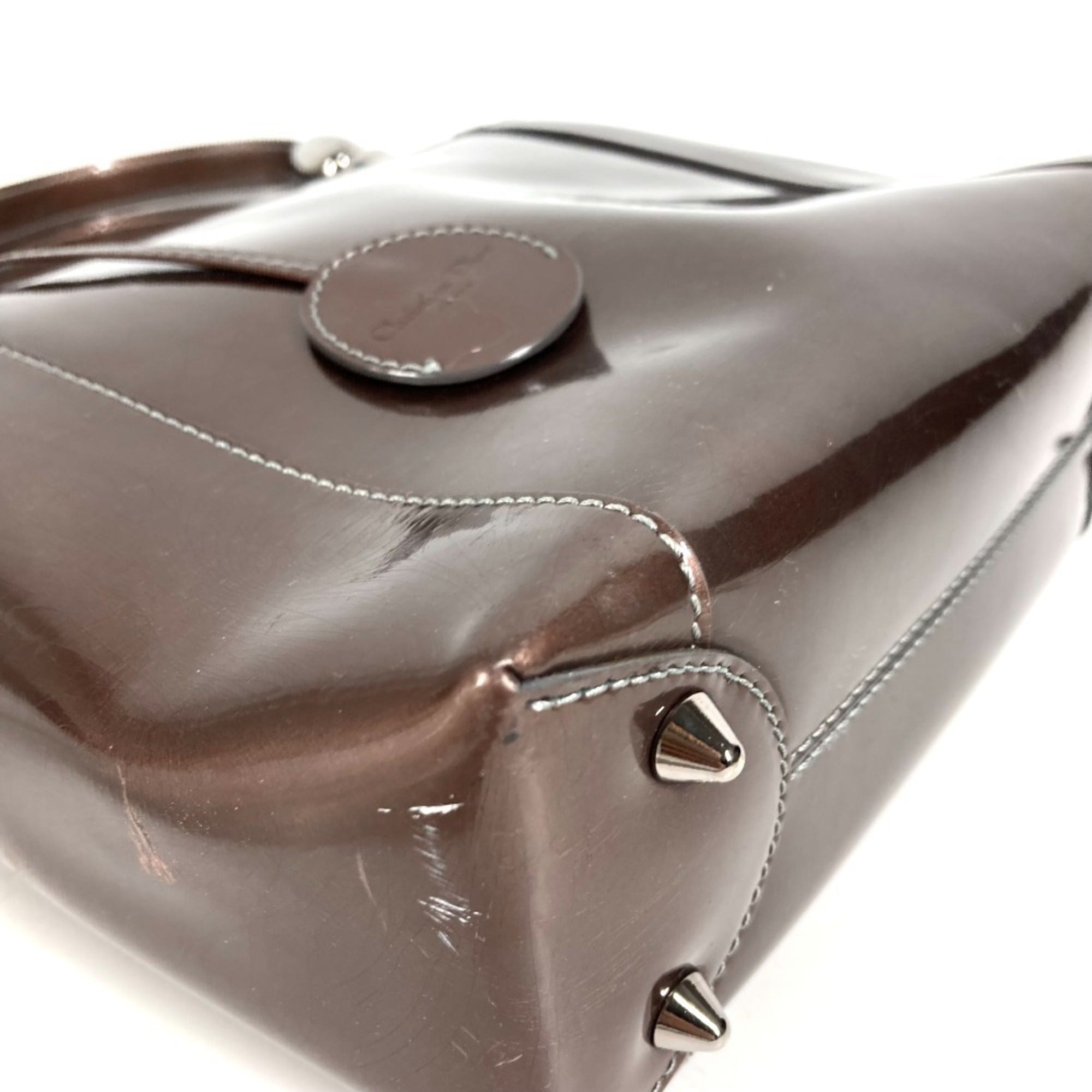 Christian Dior Brown Patent Leather Handbag (Pre-Owned)