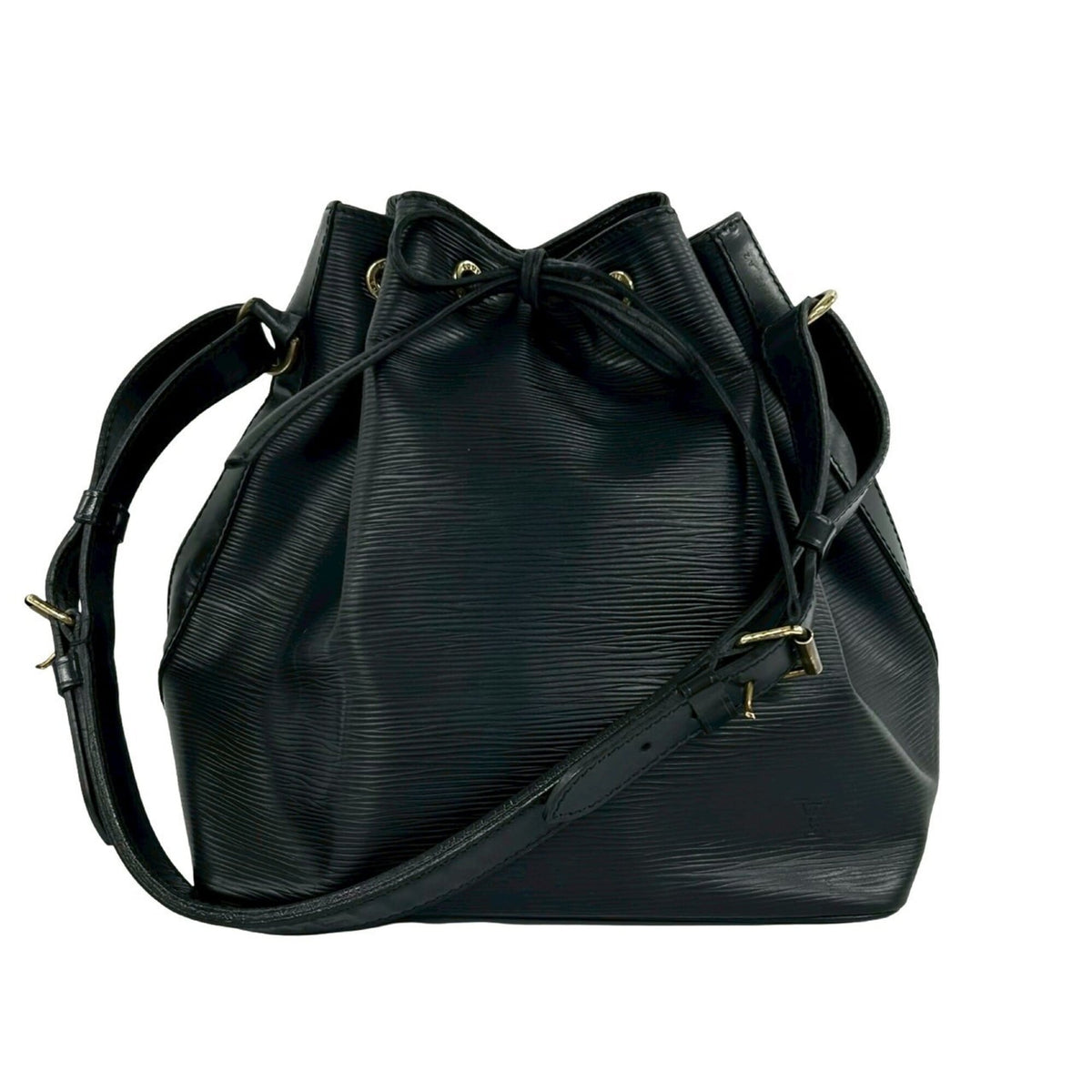 Louis Vuitton Black Leather Shoulder Bag Tote Bag (Pre-Owned)