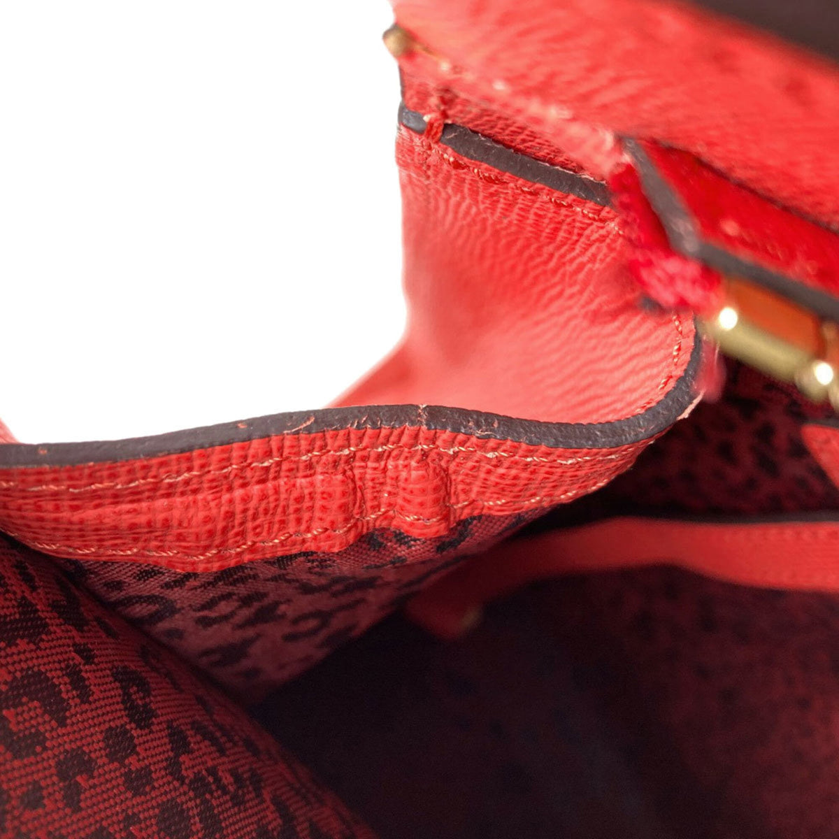 Longchamp Red Color Leather Handbag (Pre-Owned)