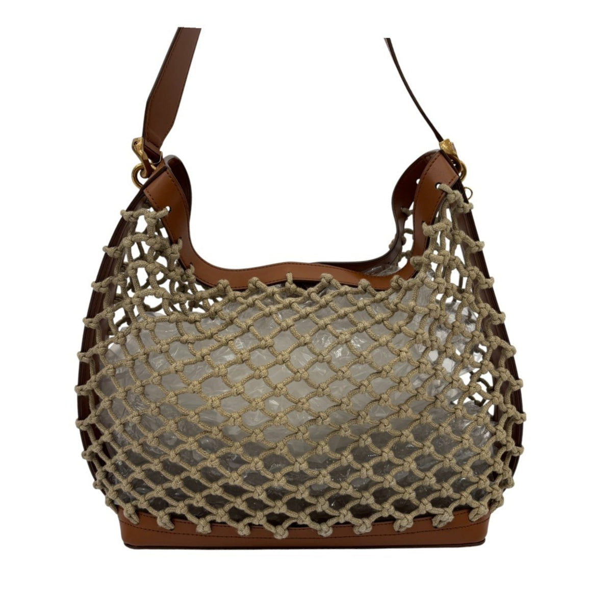 Stella Mccartney Brown Mesh Pouch Tote Bag (Pre-Owned)
