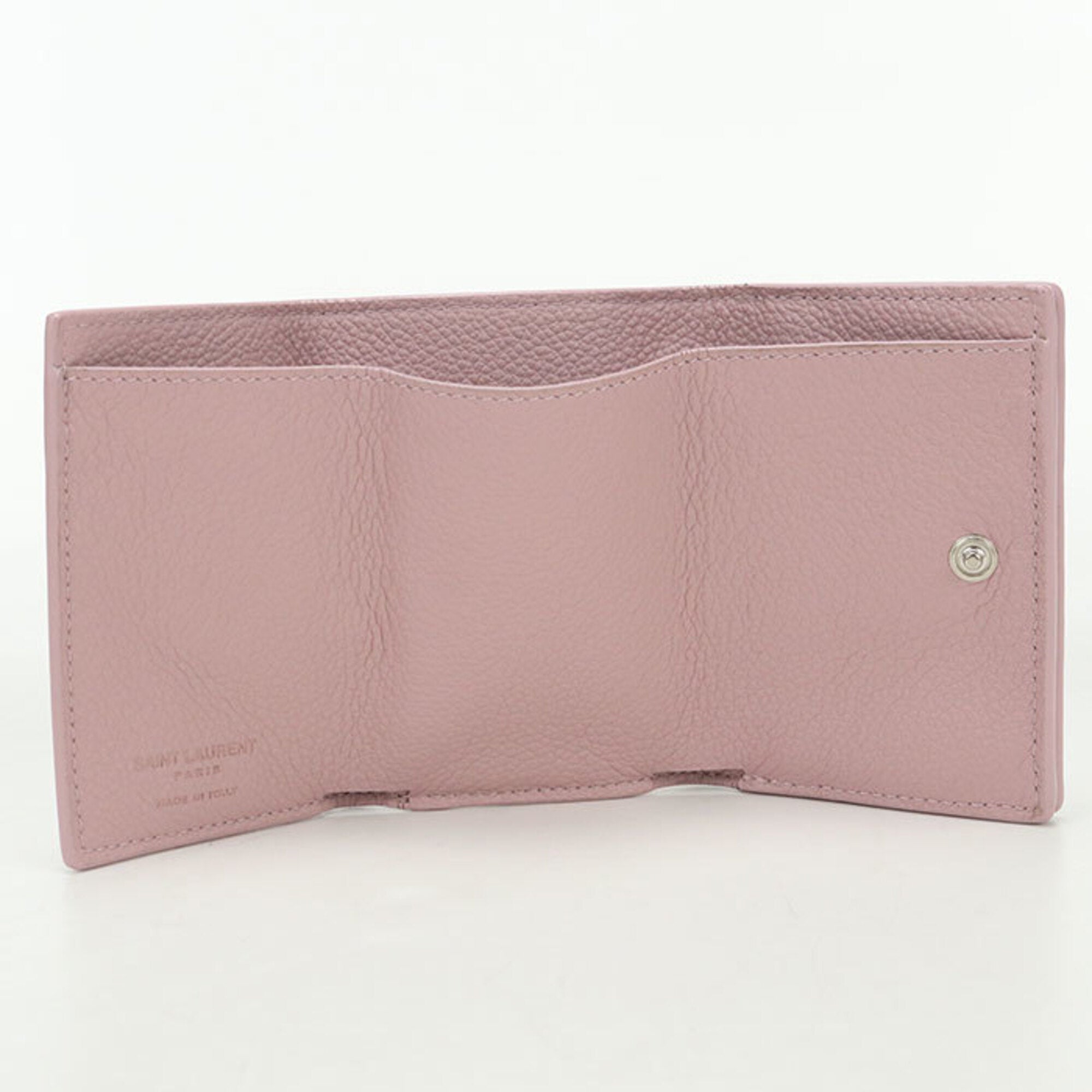 Saint Laurent Pink Leather Wallet (Tri-Fold) (Pre-Owned)