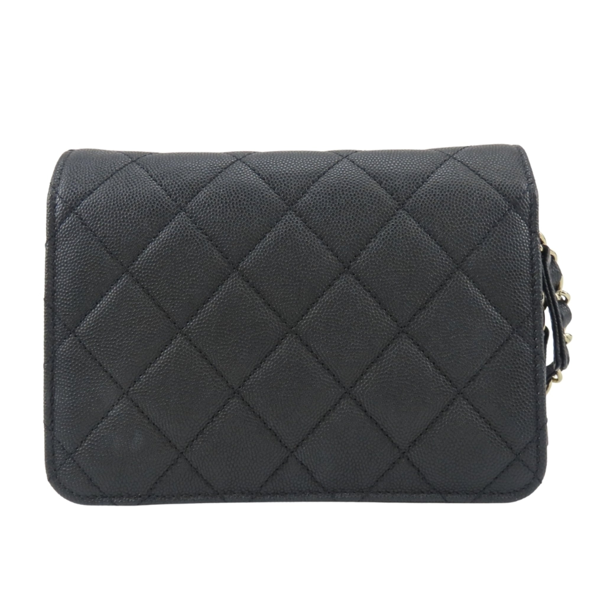 Chanel Black Grained Calfskin Shoulder Bag (Pre-Owned)