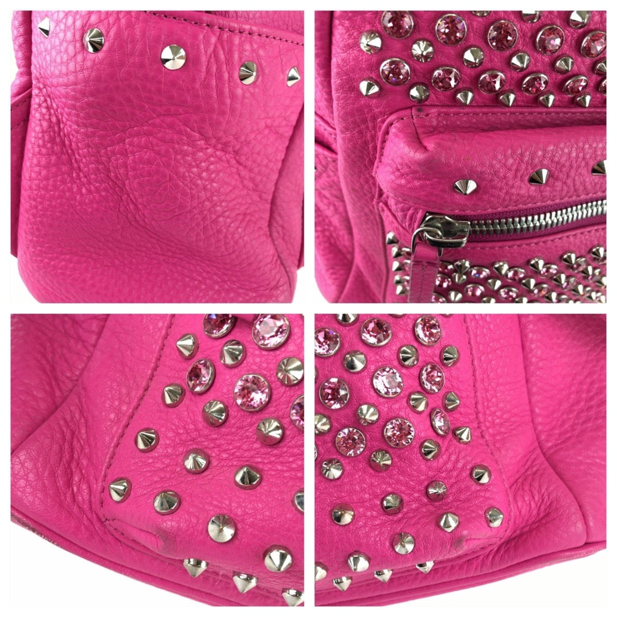 Mcm Pink Leather Rhinestone Backpack (Pre-Owned)