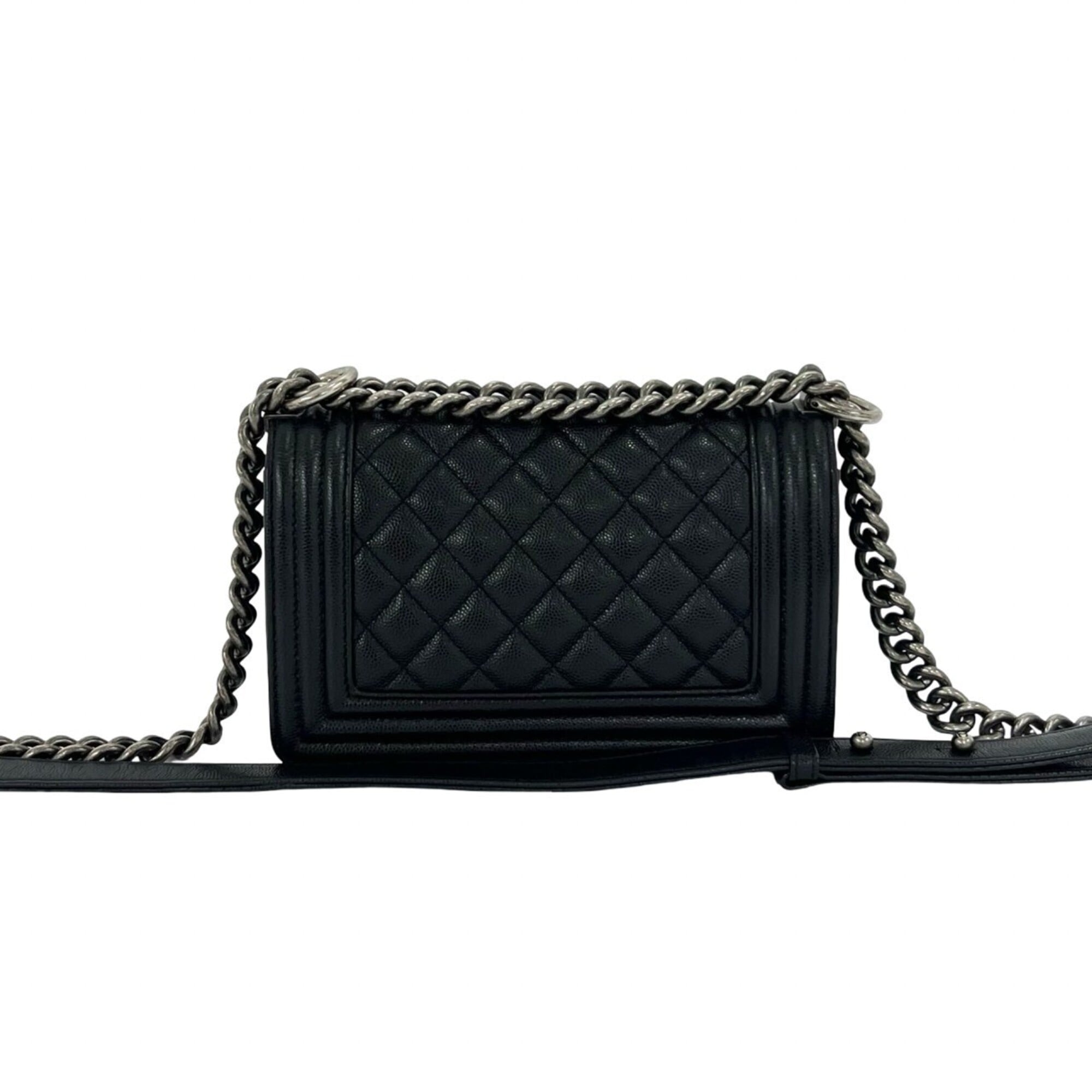 Chanel Black Grained Calfskin Shoulder Bag (Pre-Owned)
