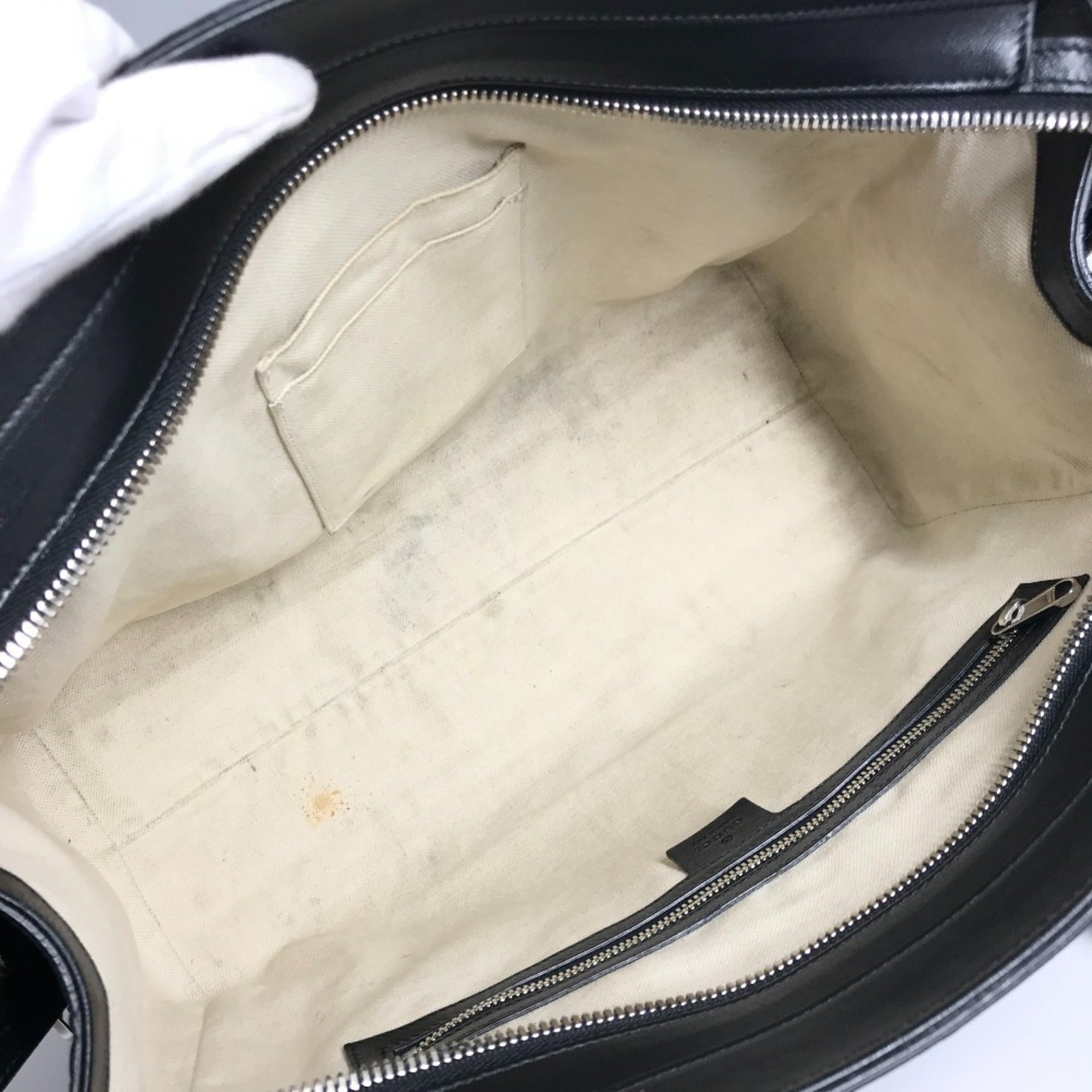 Gucci Black Leather Shoulder Bag Tote Bag (Pre-Owned)