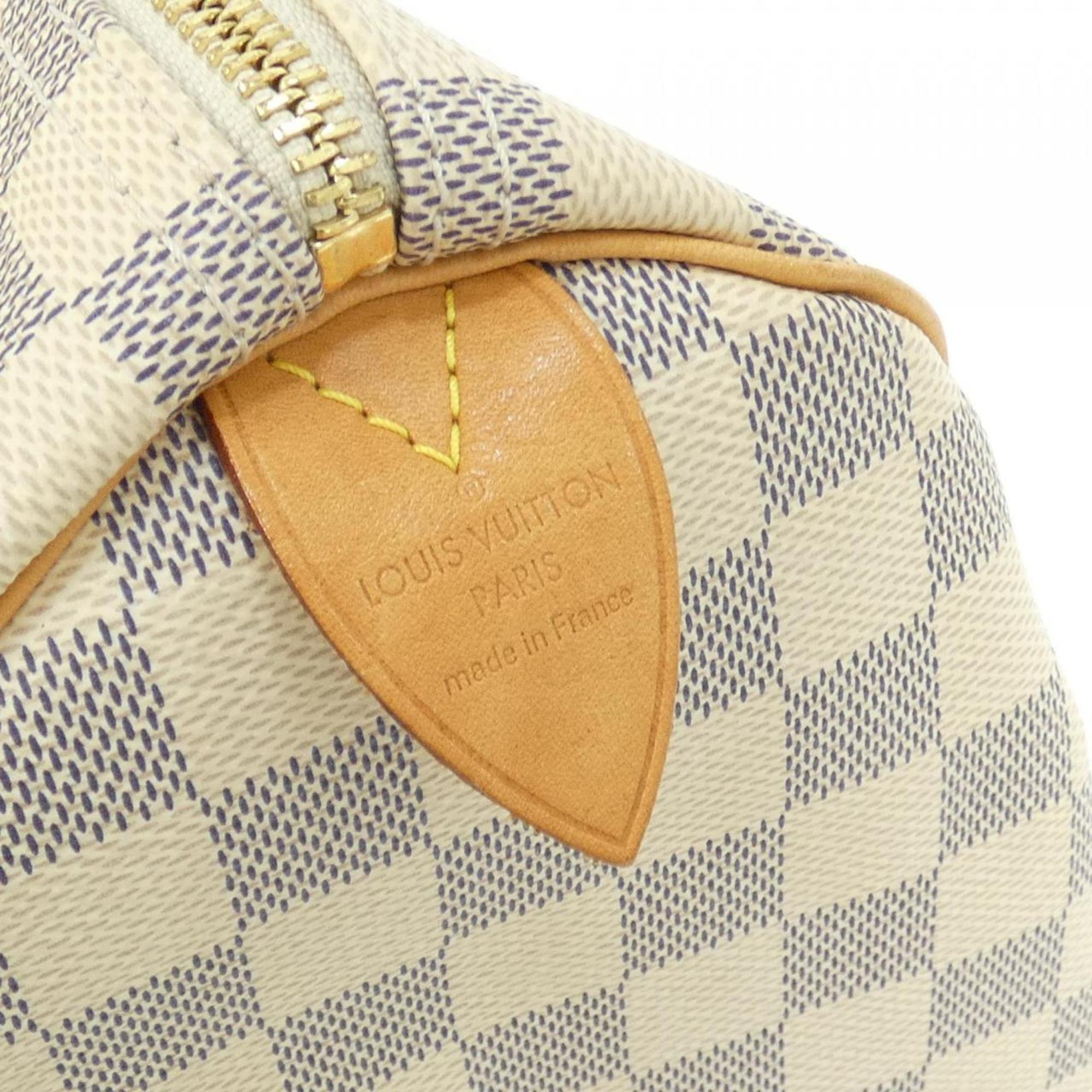 Louis Vuitton Azur White Coated Canvas Boston Bag (Pre-Owned)