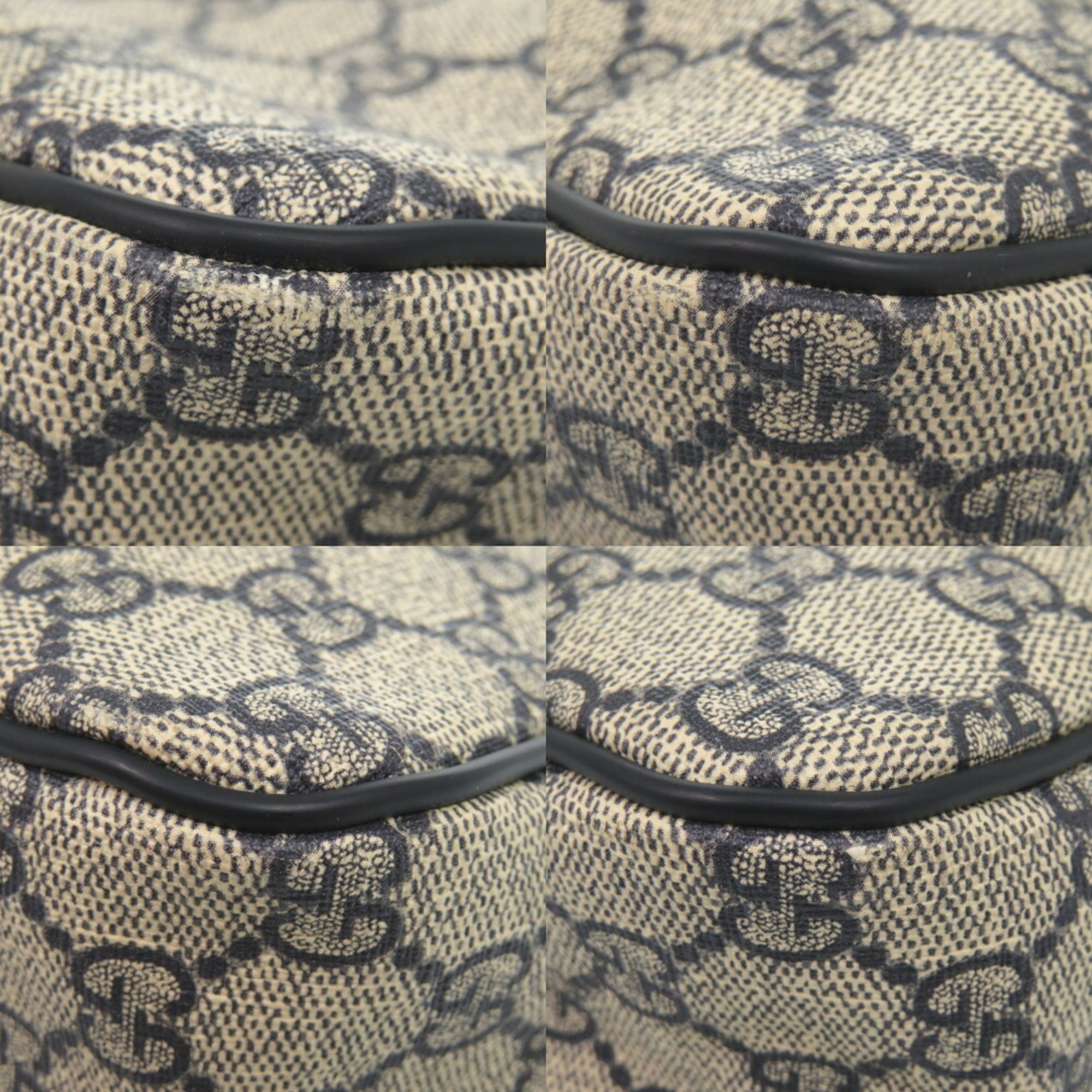 Gucci Beige Navy Gg Supreme Shoulder Bag (Pre-Owned)