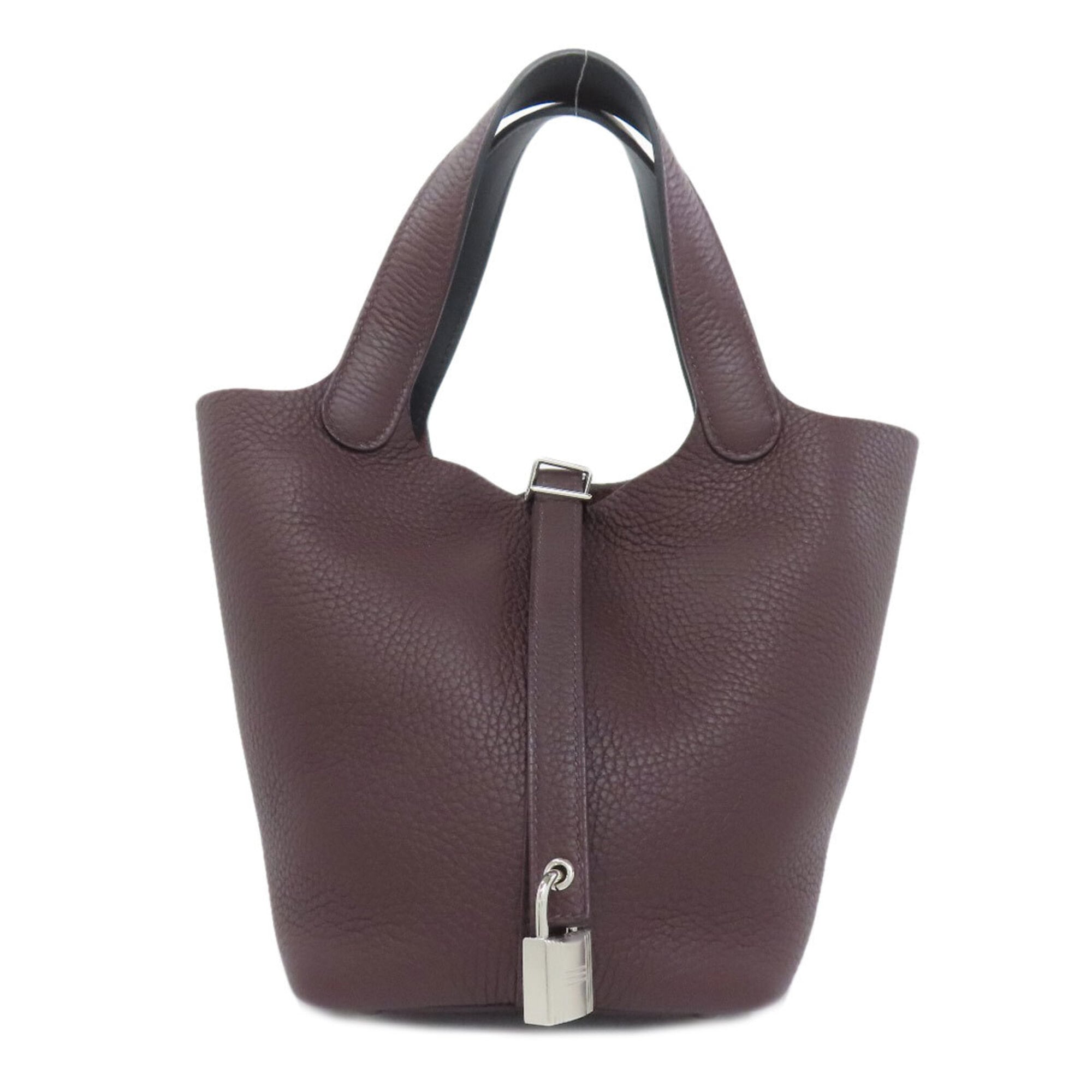 Hermes Bordeaux Taurillon Clemence Leather Handbag (Pre-Owned)