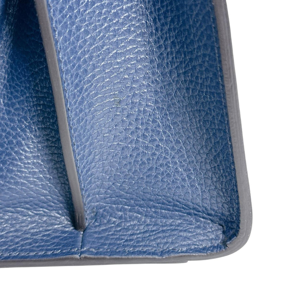 Gucci Blue Bamboo Leather Handbag (Pre-Owned)