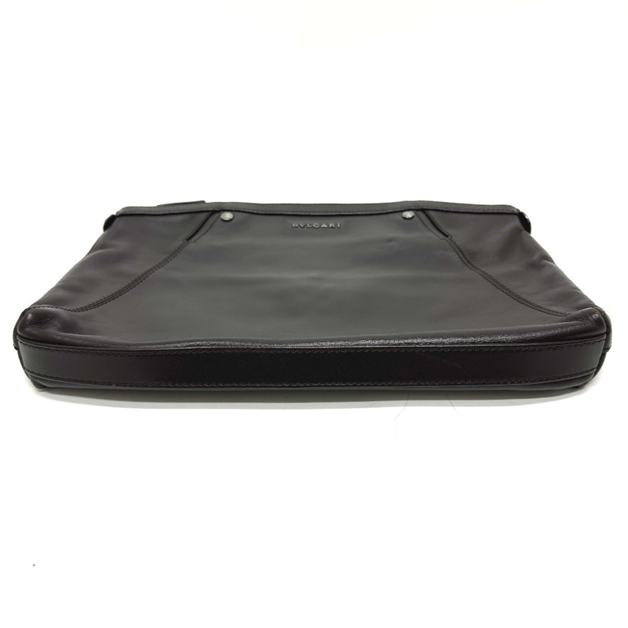 Bvlgari Brown Leather Clutch Bag (Pre-Owned)