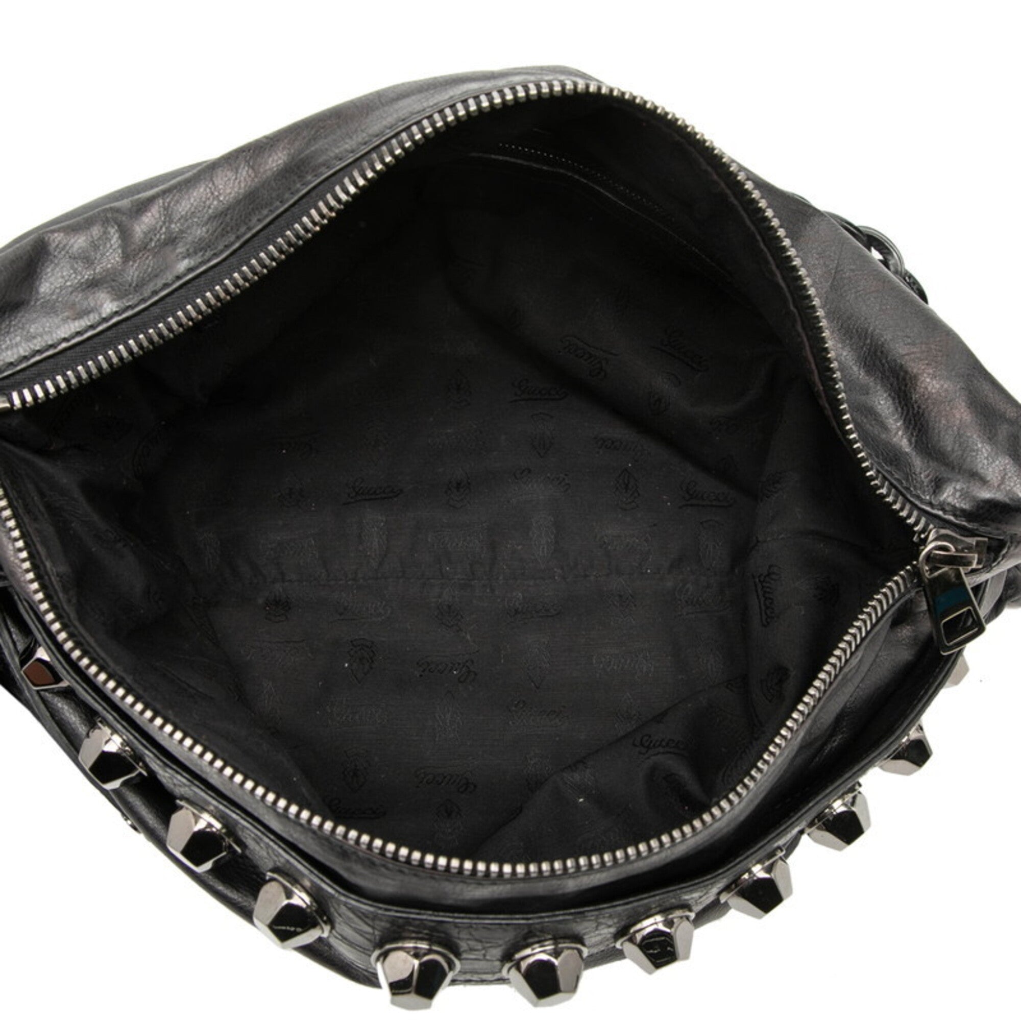 Gucci Black Leather Clutch Bag Handbag (Pre-Owned)
