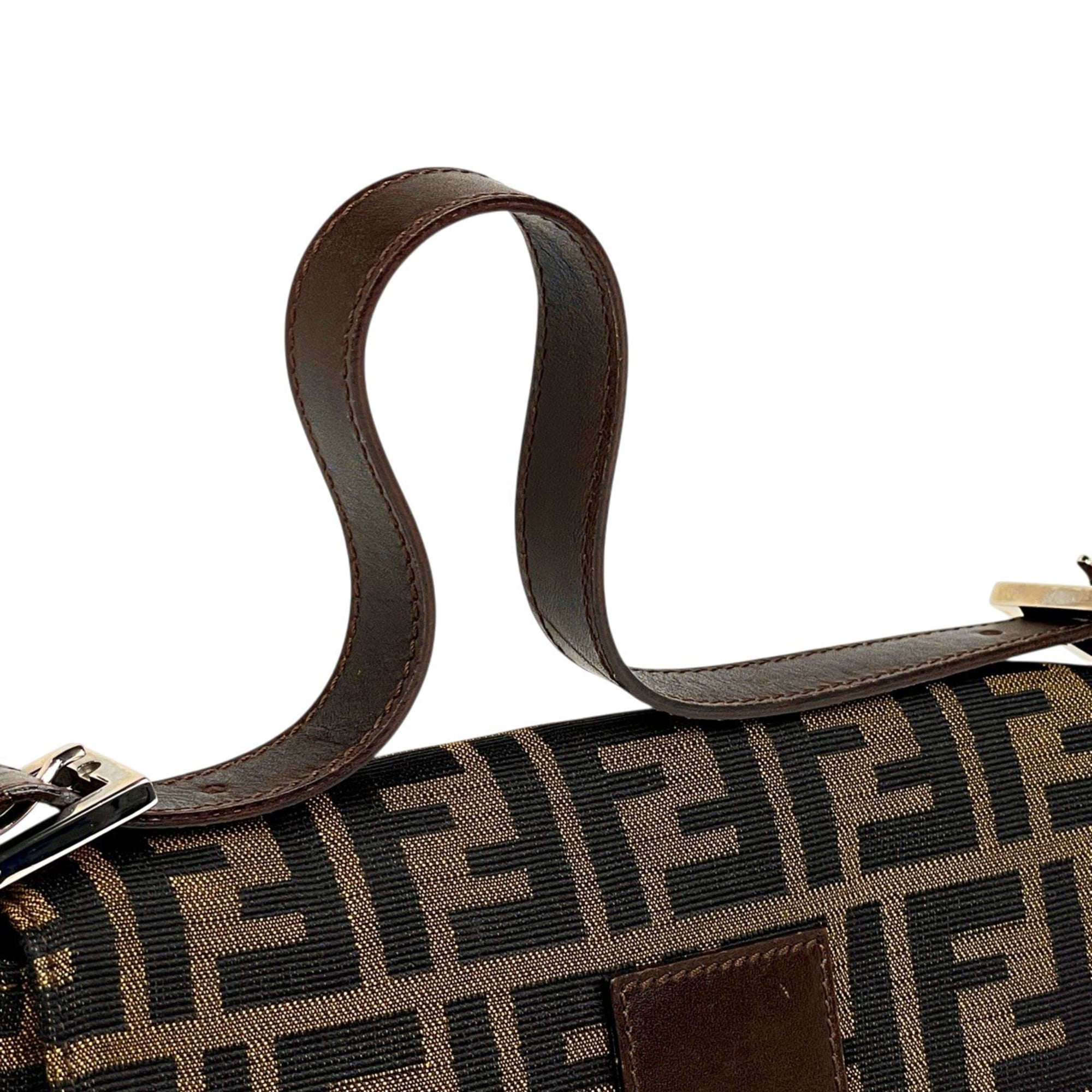 Fendi Brown Zucca Handbag Shoulder Bag (Pre-Owned)