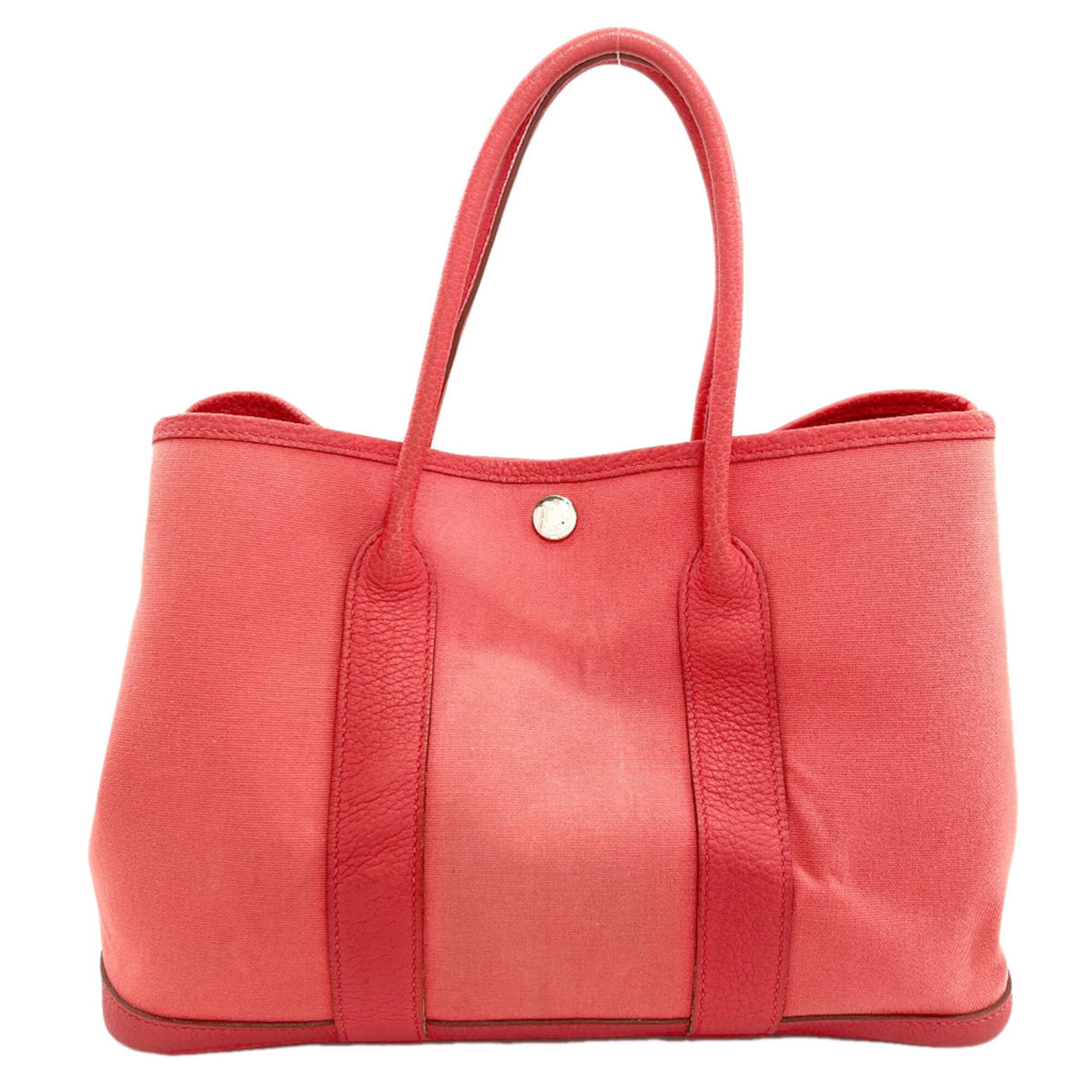 Hermes Pink Toile Officier Handbag (Pre-Owned)