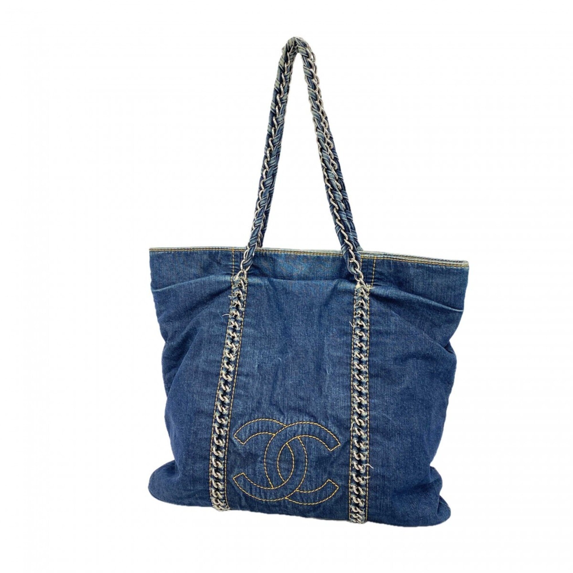 Chanel Navy Denim Tote Bag (Pre-Owned)