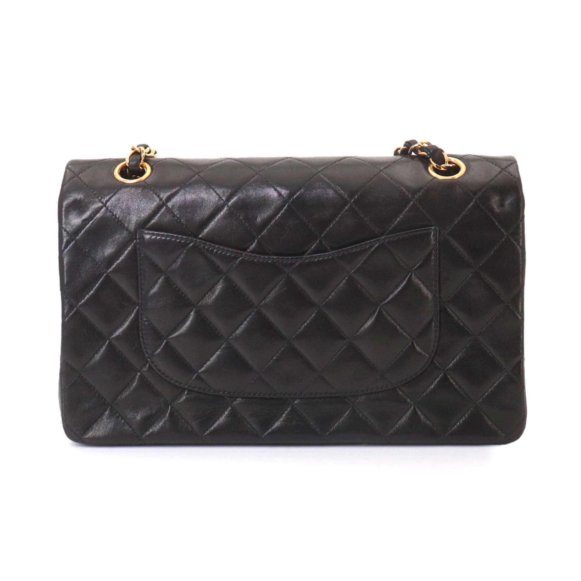 Chanel Black Leather Handbag Shoulder Bag (Pre-Owned)