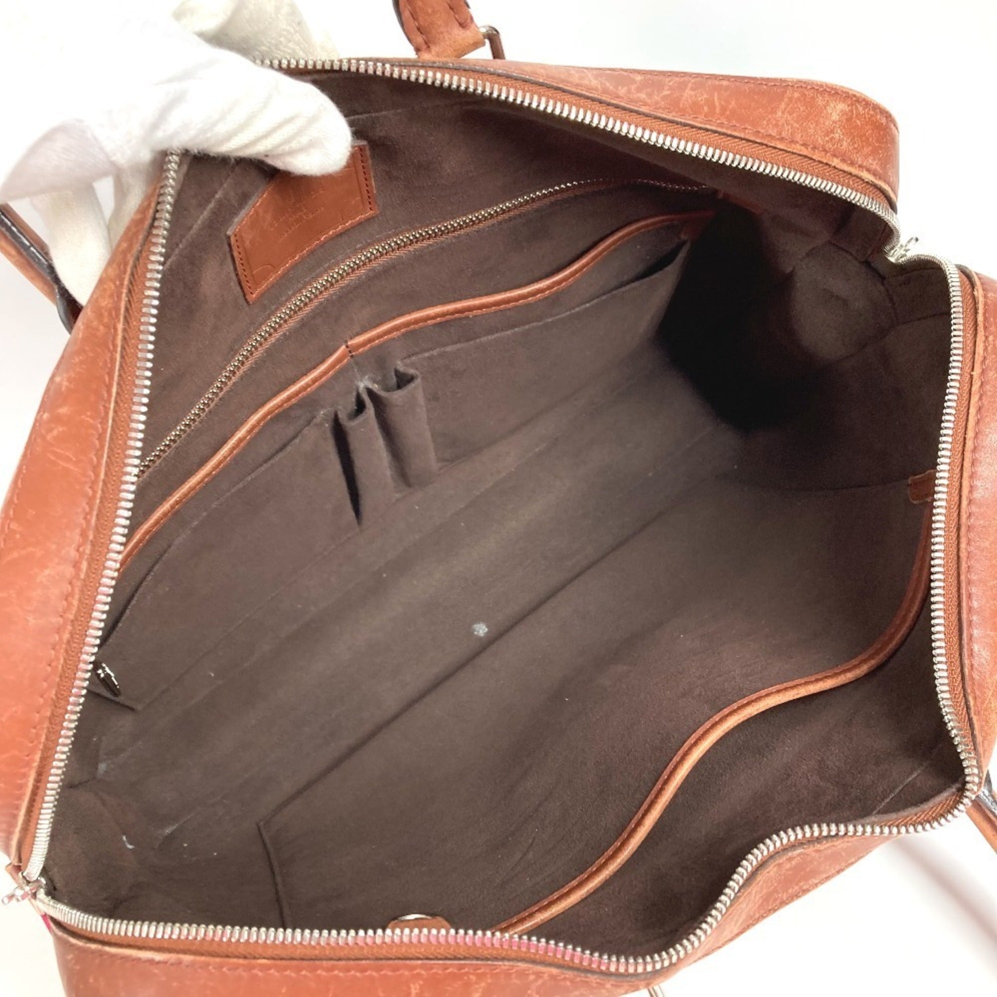 Louis Vuitton Brown Leather Handbag Tote Bag (Pre-Owned)