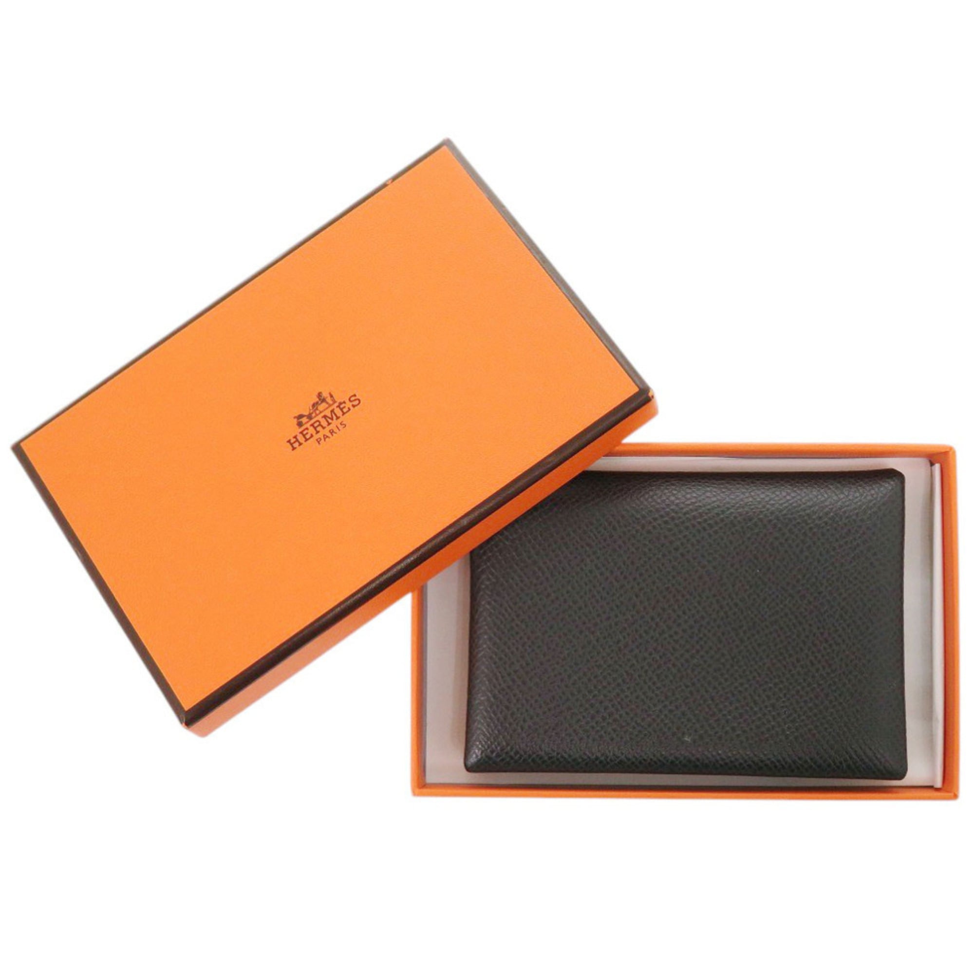 Hermes Graphite Epsom Leather Coin Purse/Coin Case (Pre-Owned)
