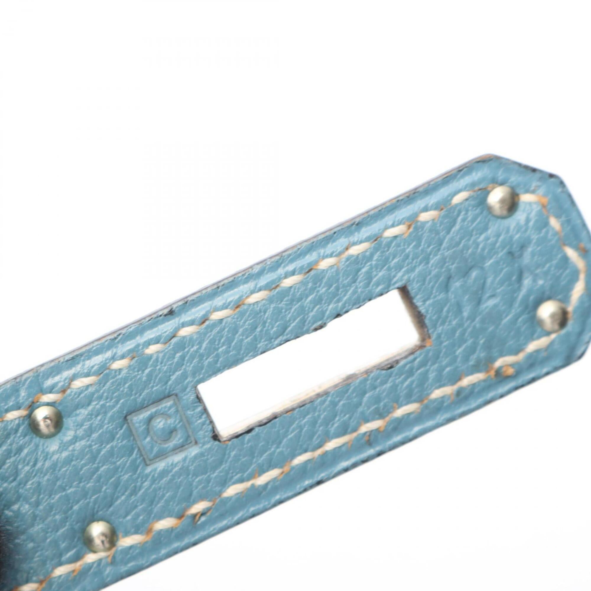 Hermes Blue Chevre Leather Handbag (Pre-Owned)