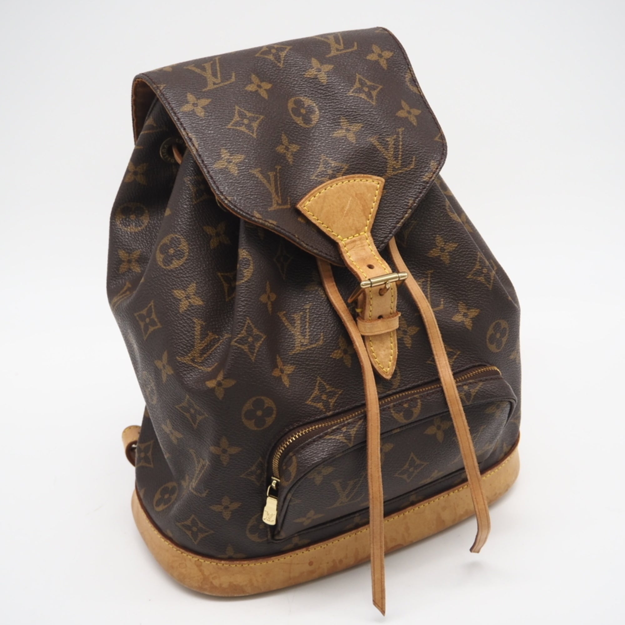 Louis Vuitton Brown Coated Canvas Leather Backpack (Pre-Owned)