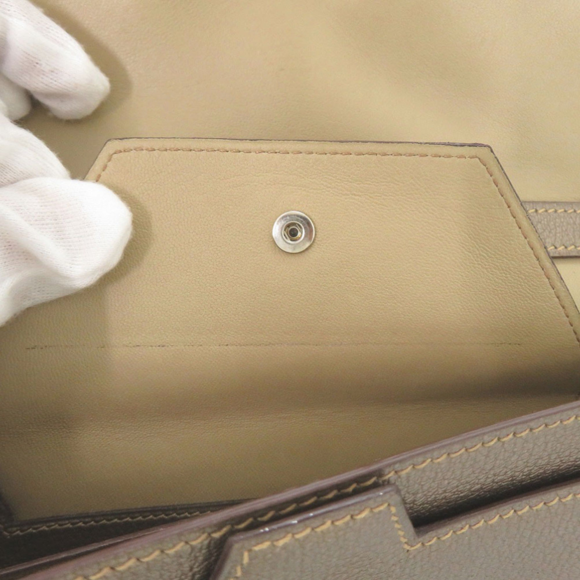 Hermes Brown Chevre Leather Shoulder Bag (Pre-Owned)