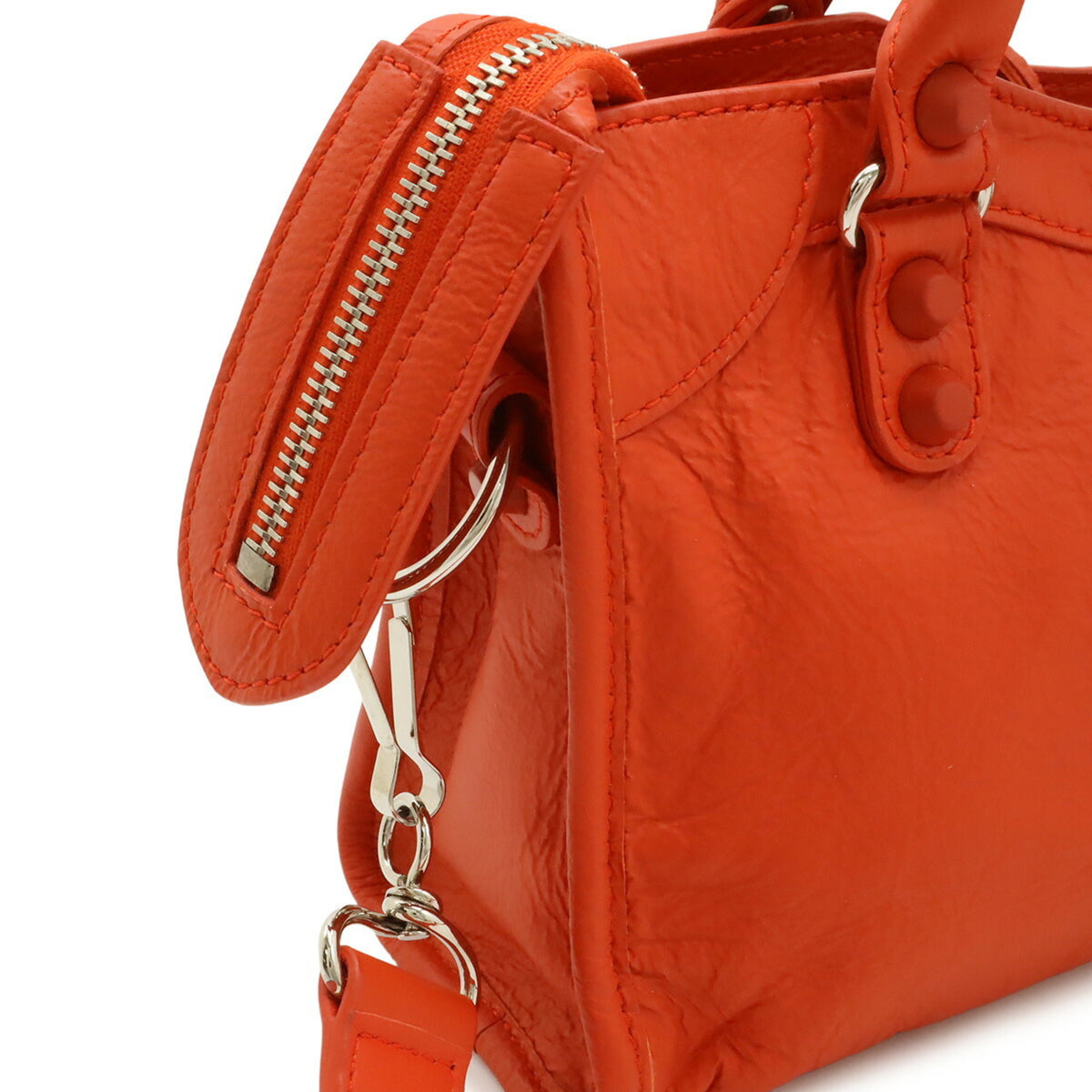 Balenciaga Red Color Leather Handbag Shoulder Bag (Pre-Owned)