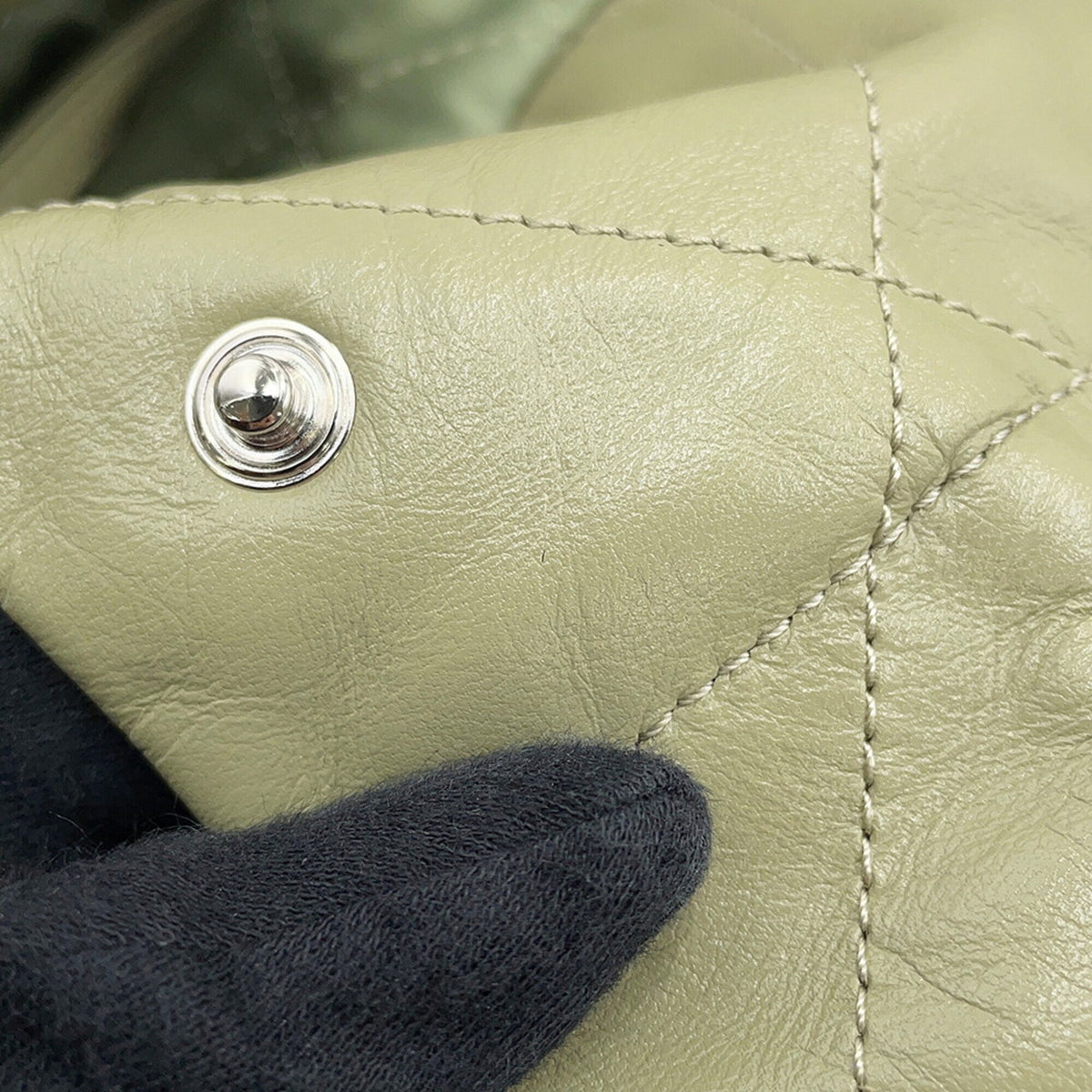 Chanel Khaki Leather Handbag (Pre-Owned)