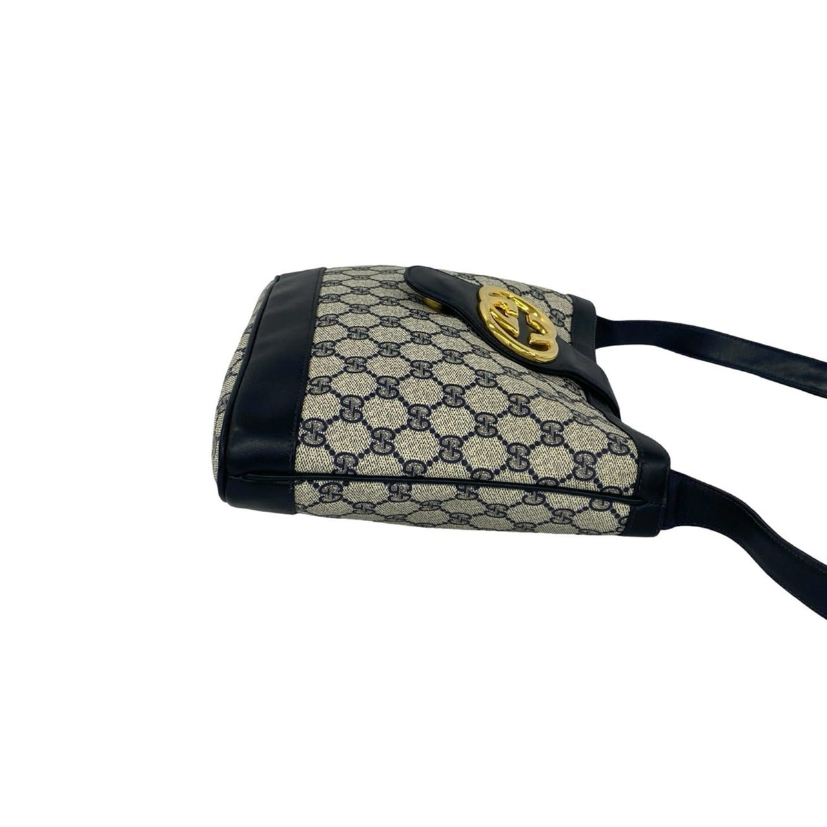 Gucci Navy Leather Pvc Shoulder Bag (Pre-Owned)