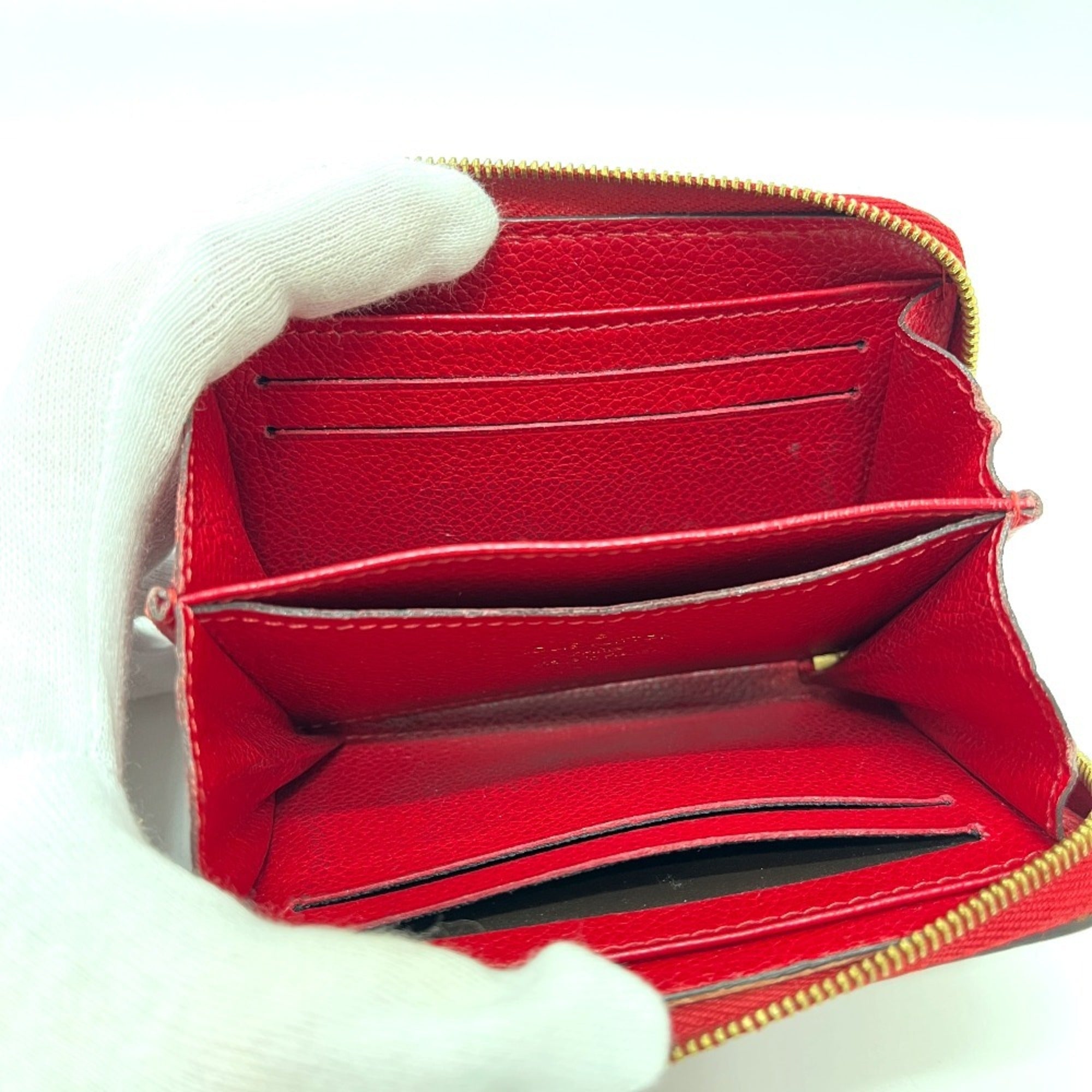 Louis Vuitton Monogram Empreinte Red Color Monogram Empreinte Coin Purse/Coin Case (Pre-Owned)