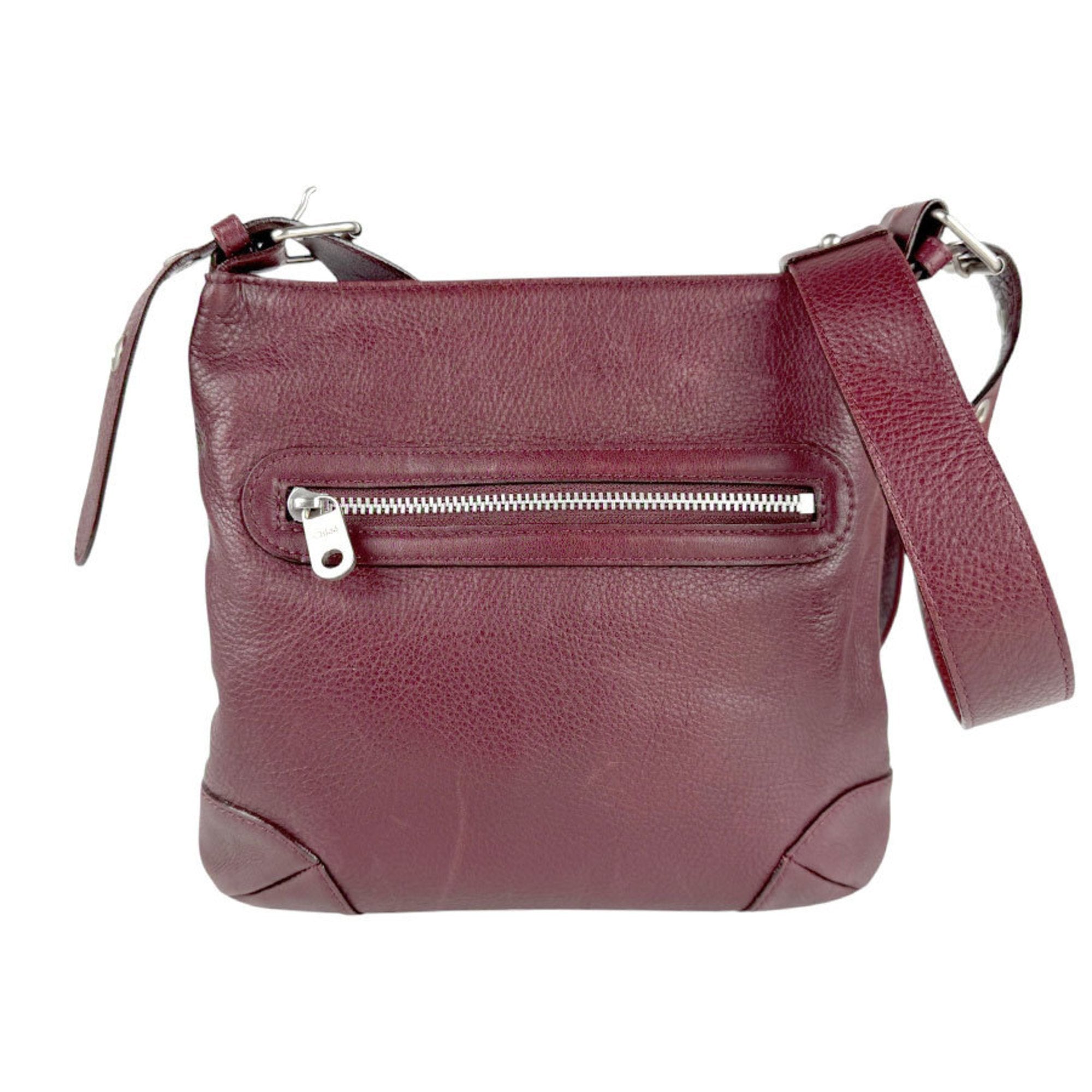 Chloé Burgundy Leather Shoulder Bag (Pre-Owned)