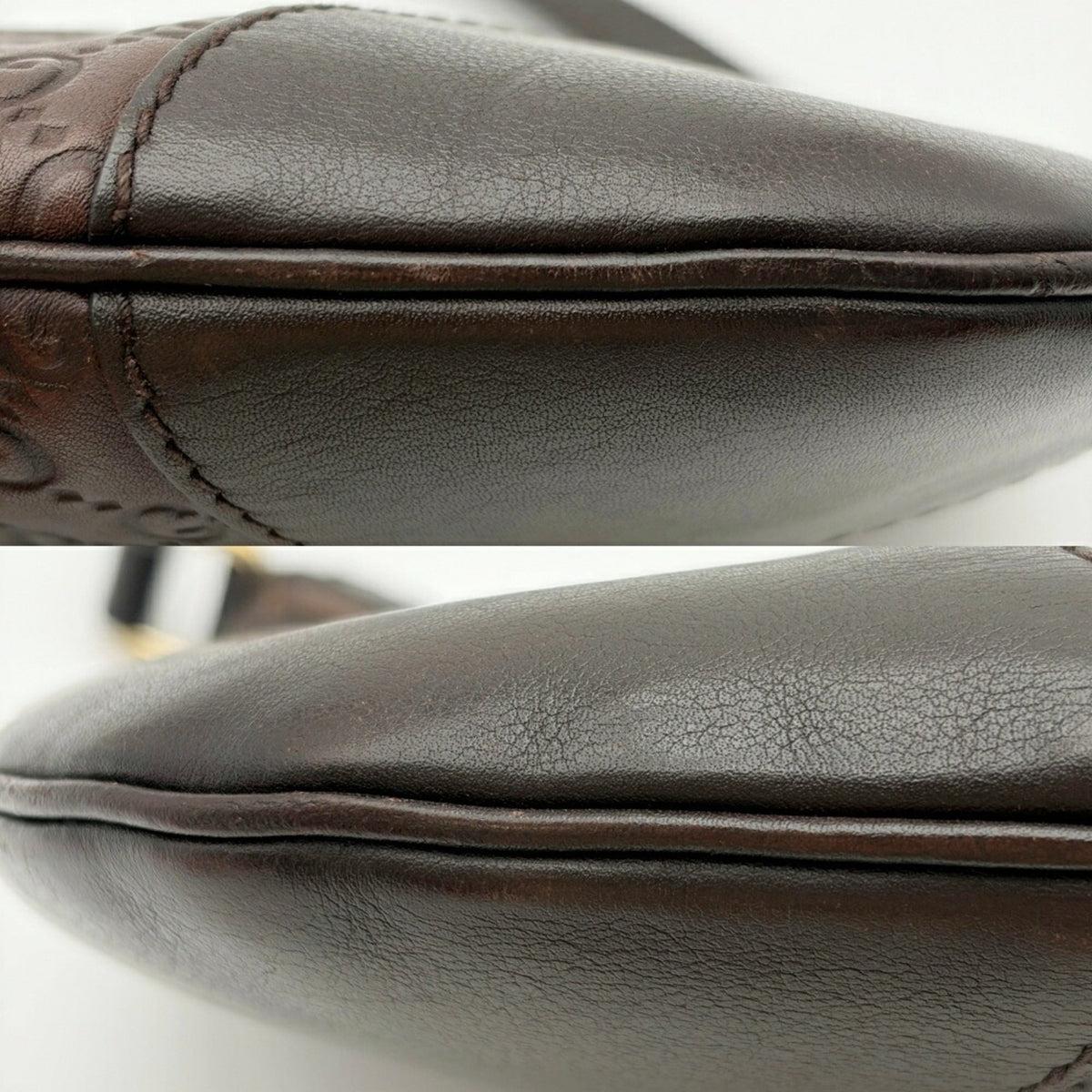 Gucci Dark Brown Leather Shoulder Bag (Pre-Owned)