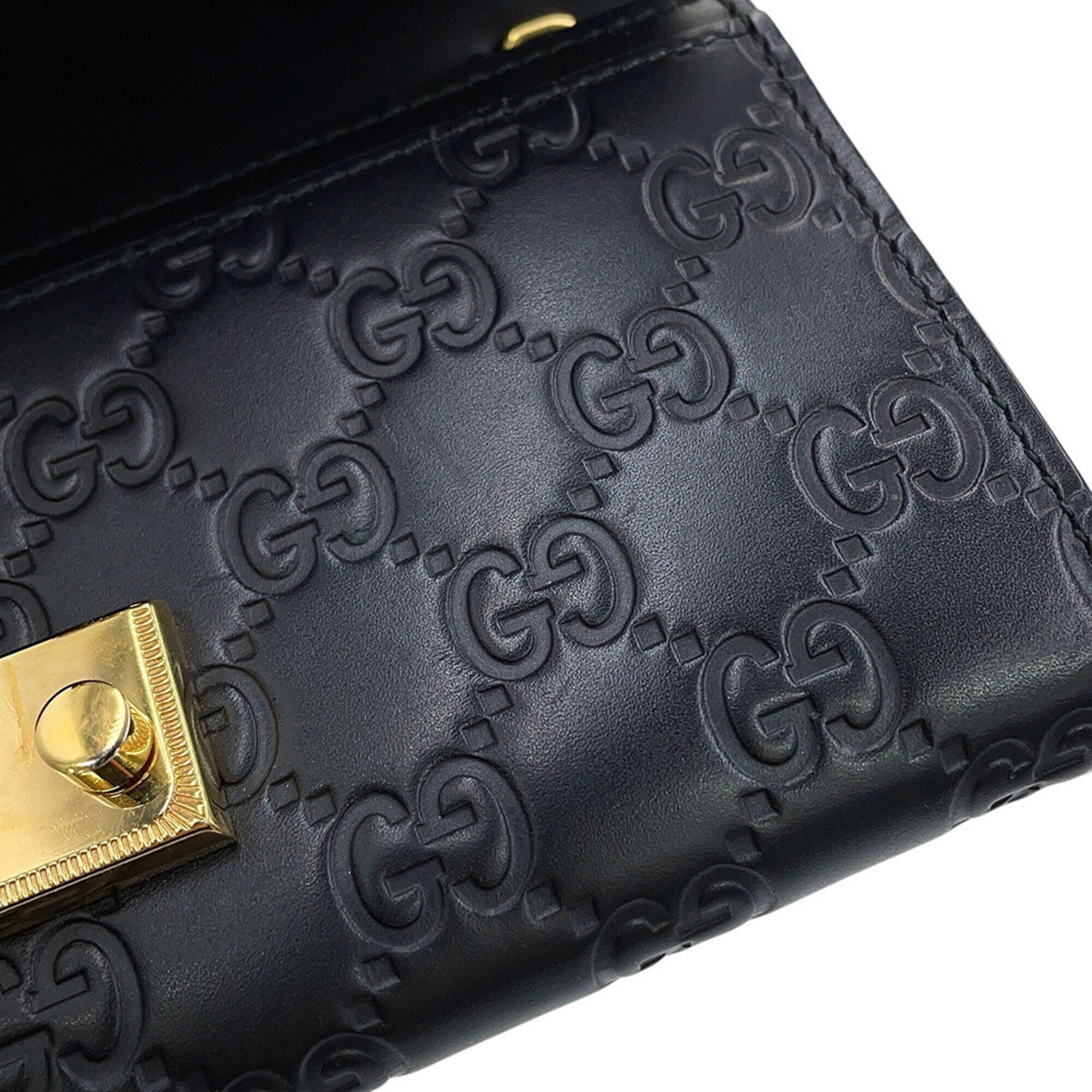 Gucci Black Gg Leather Chain/Shoulder Wallet (Pre-Owned)