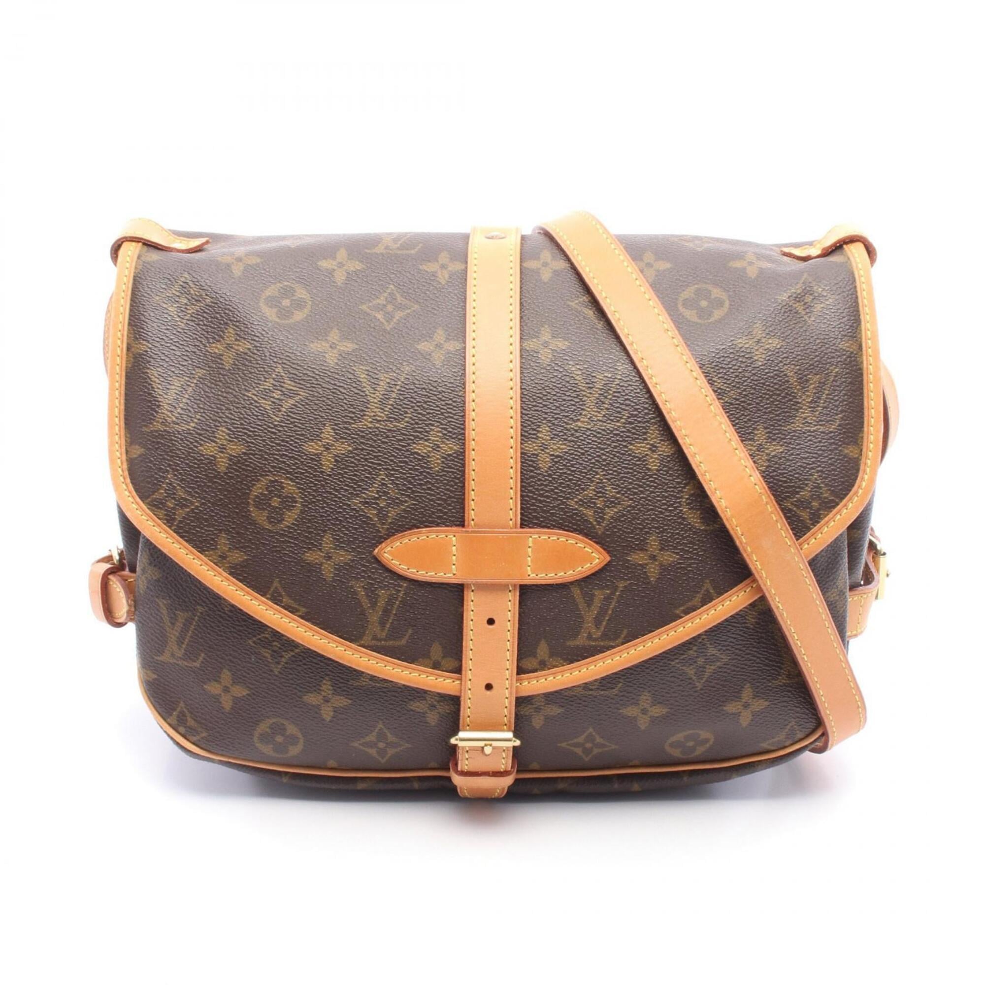 Louis Vuitton Brown Monogram Coated Canvas Leather Handbag Shoulder Bag (Pre-Owned)