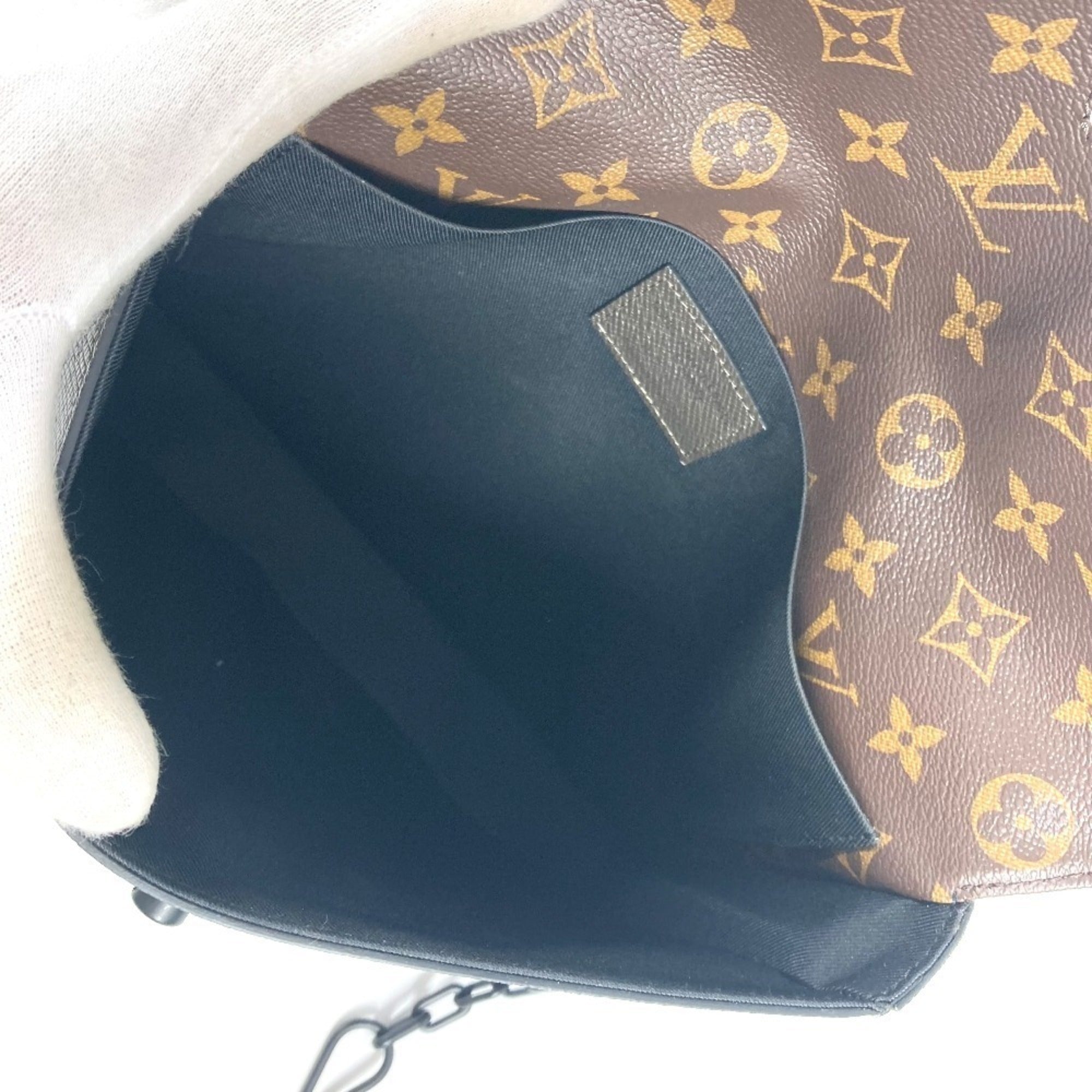 Louis Vuitton Brown Khaki Taiga Leather Leather Monogram Canvas Clutch Bag Pochette Pouch (Pre-Owned)