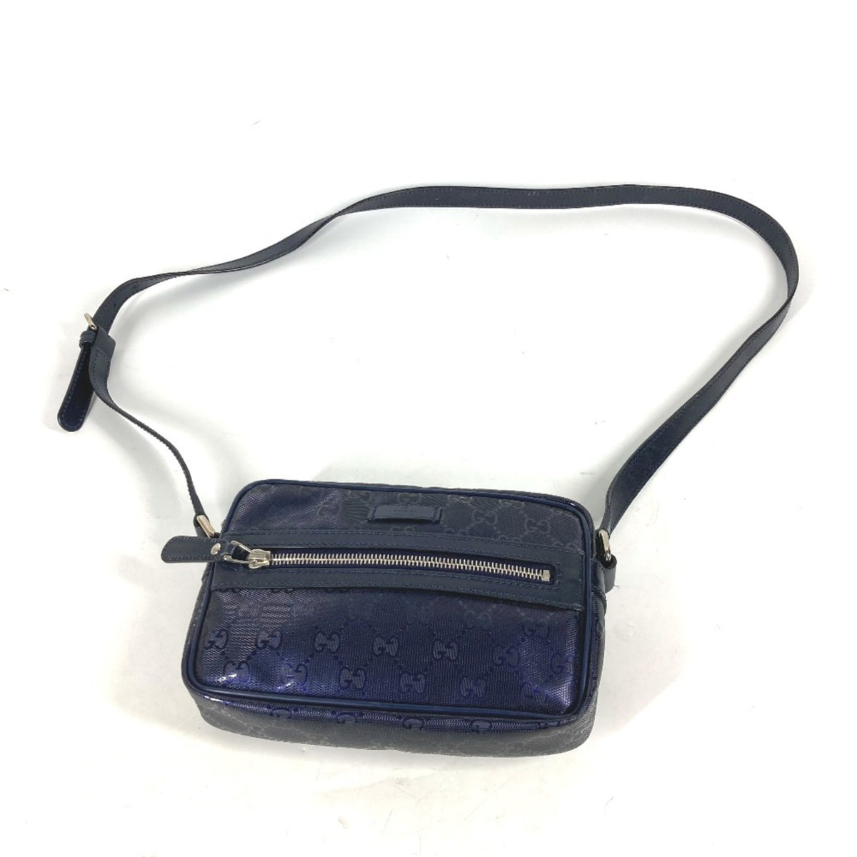 Gucci Gg Imprimé Blue Gg Imprimé Pochette Shoulder Bag (Pre-Owned)