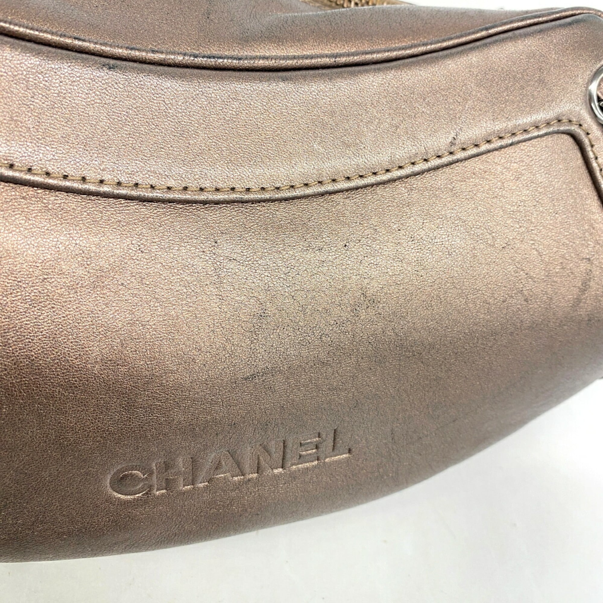 Chanel Bronze Leather Handbag (Pre-Owned)