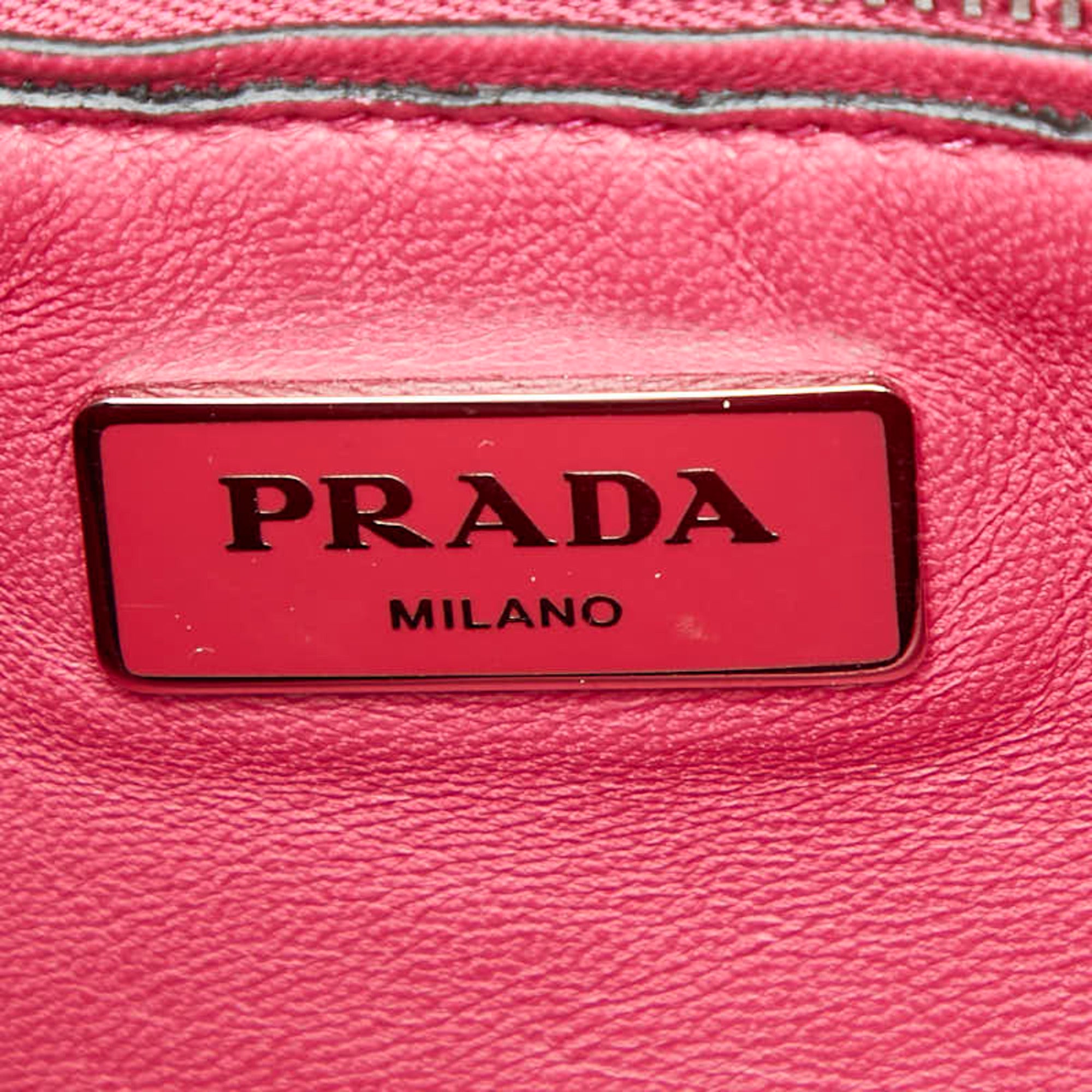 Prada Pink Suede Handbag Shoulder Bag (Pre-Owned)