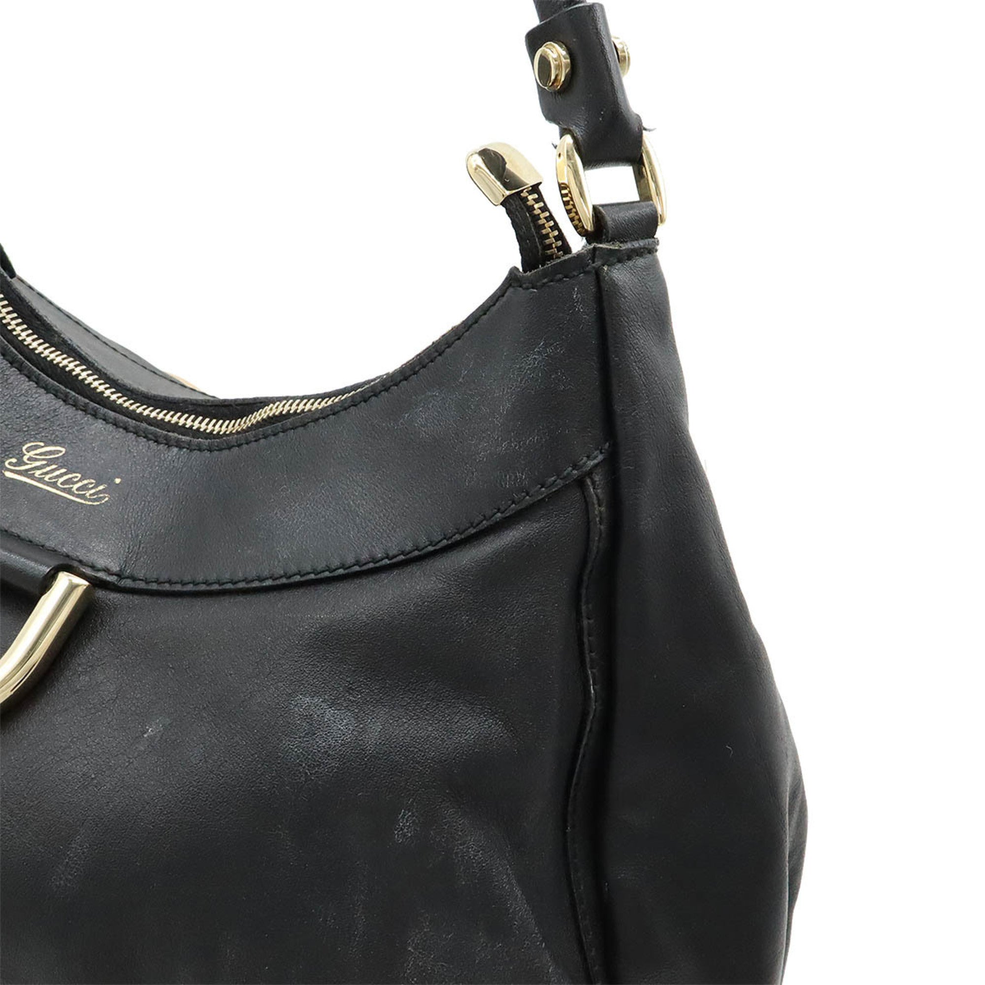 Gucci Abbey Black Leather Shoulder Bag (Pre-Owned)