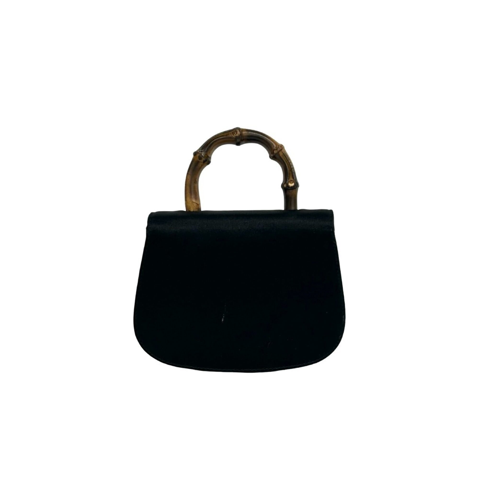 Gucci Black Satin Handbag Shoulder Bag (Pre-Owned)