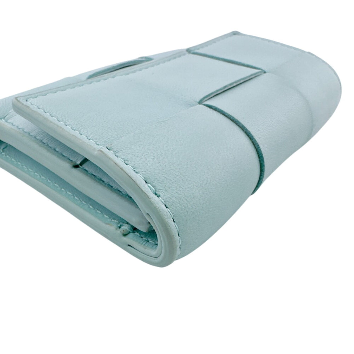Bottega Veneta Blue Leather Wallet (Tri-Fold) (Pre-Owned)