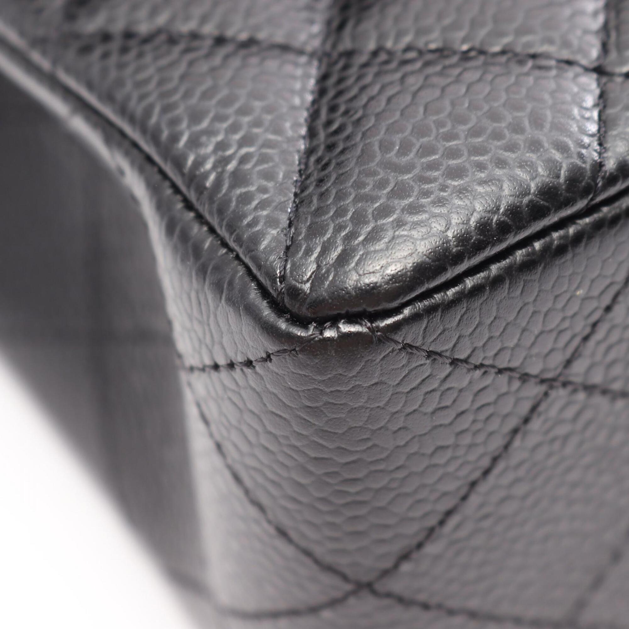 Chanel Black Grained Calfskin Handbag Shoulder Bag (Pre-Owned)