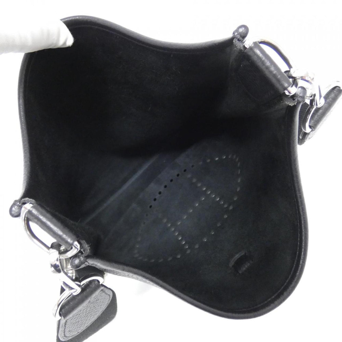 Hermes Black Taurillon Clemence Leather Shoulder Bag (Pre-Owned)
